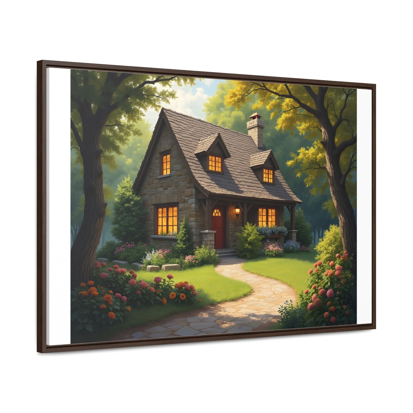 Canvas Wraps, Magic Forest Cottage Landscape Wall Art