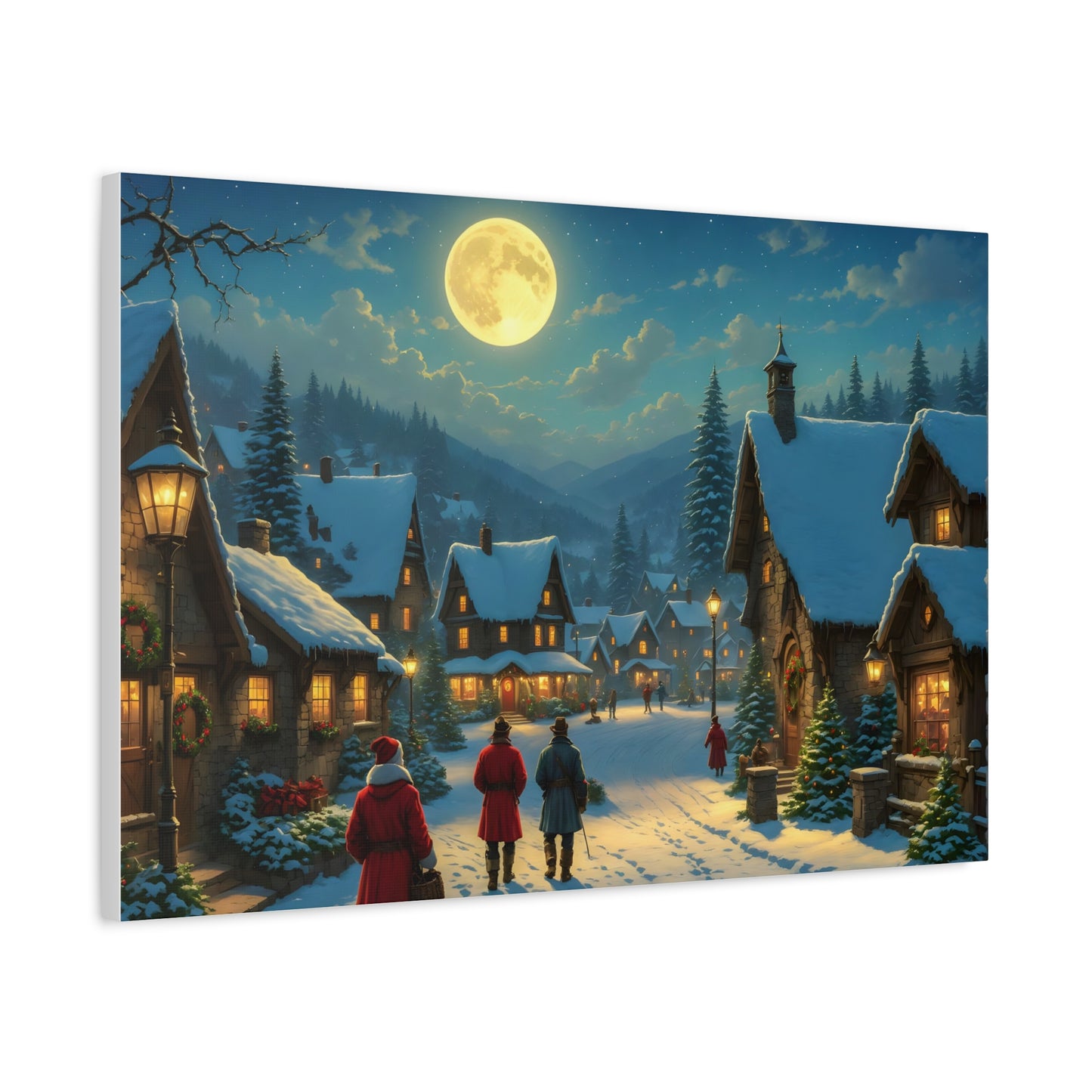 Canvas Print - Christmas Night, Thomas Kinkade inspiration