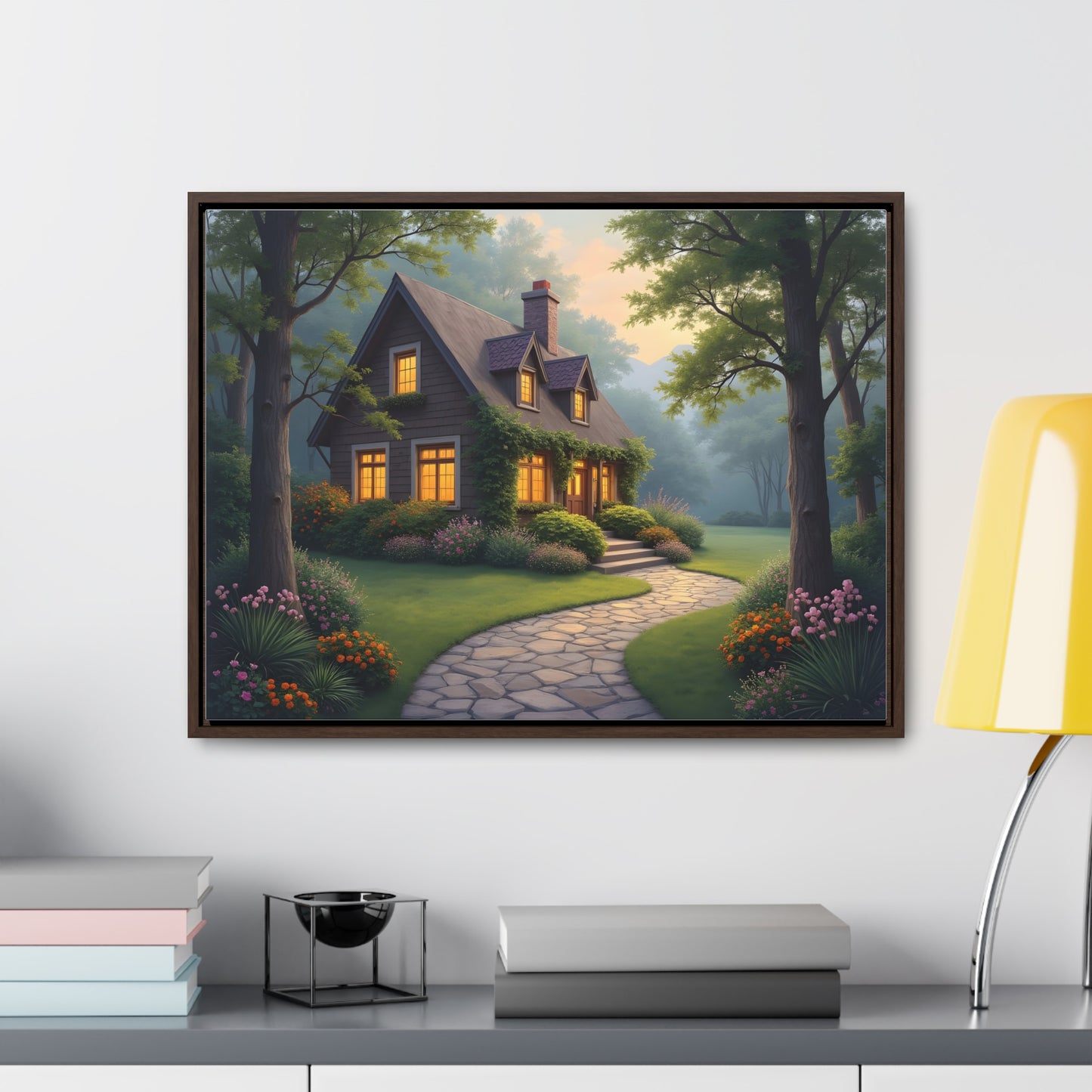 Canvas Wraps, Magic Forest Cottage Landscape Wall Art