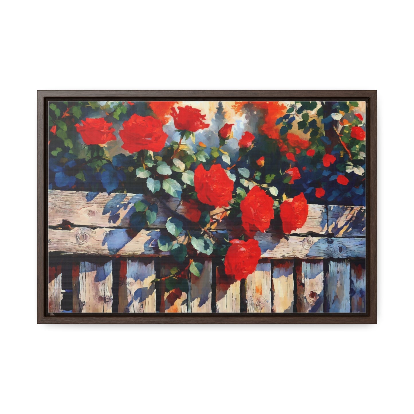 Canvas Wraps - Red Roses in the Garden, Beautiful Landscape