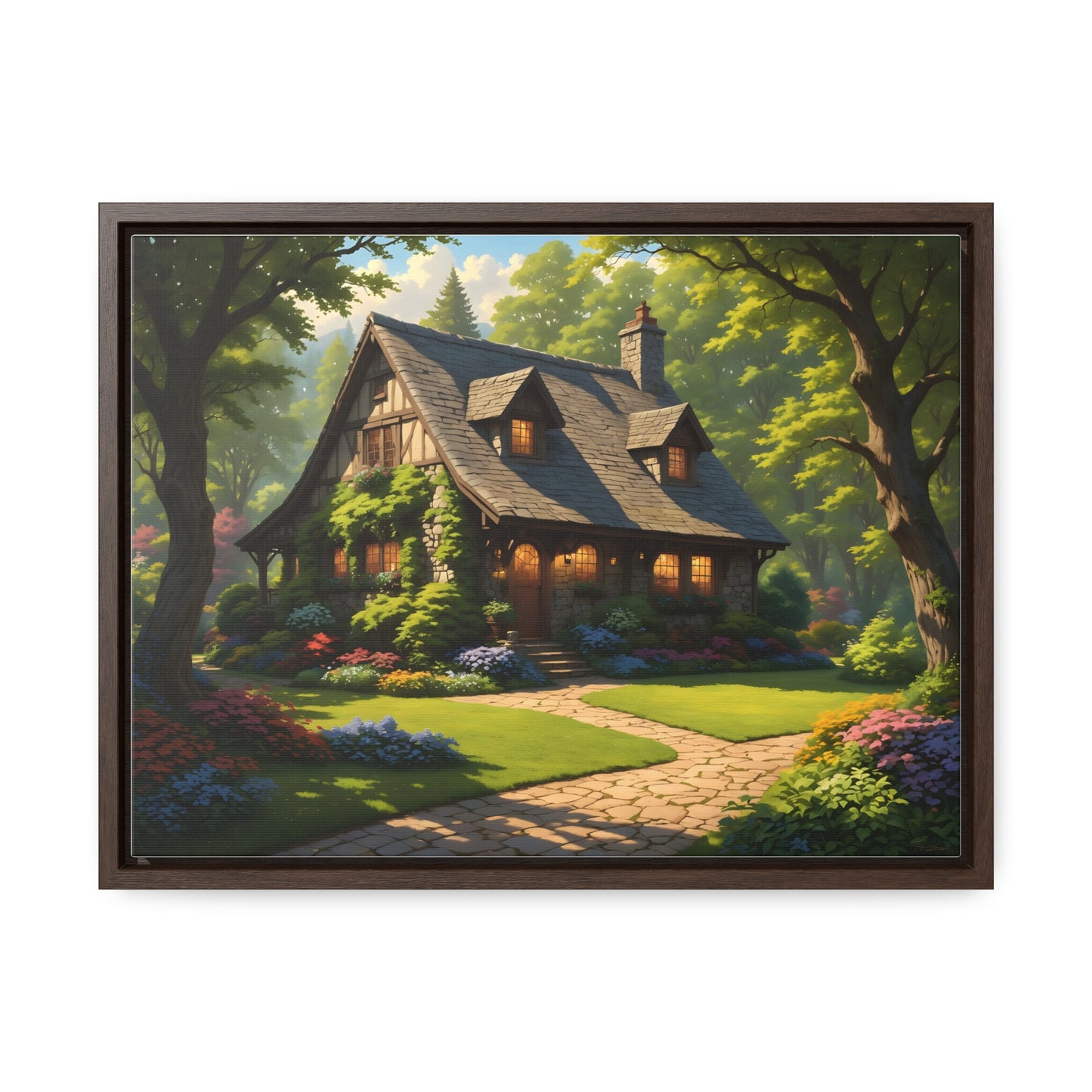 Canvas Wrap - Magic Forest Cottage Landscape