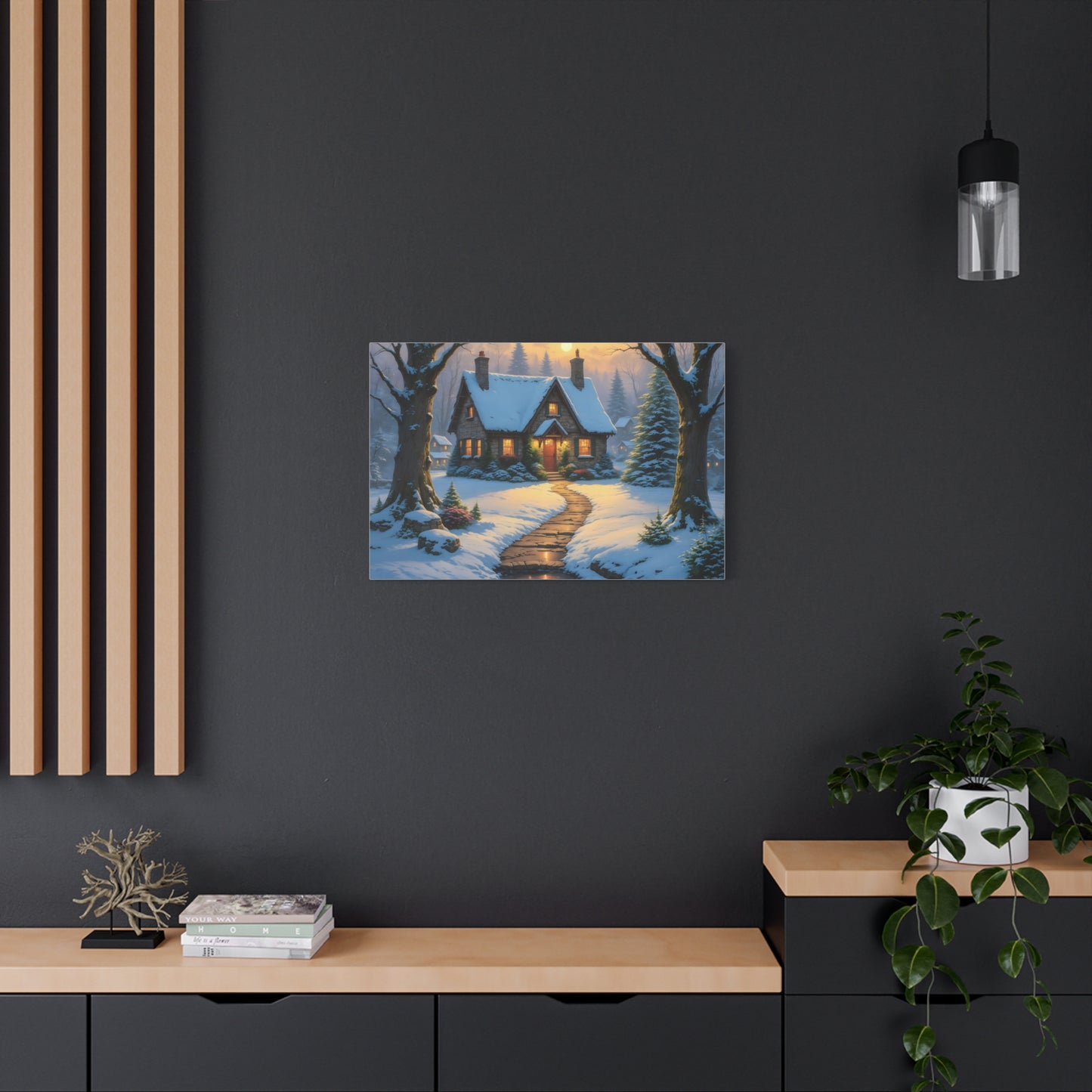 Canvas Art Print - Hidden Cottage, Thomas Kinkade Inspired artwork