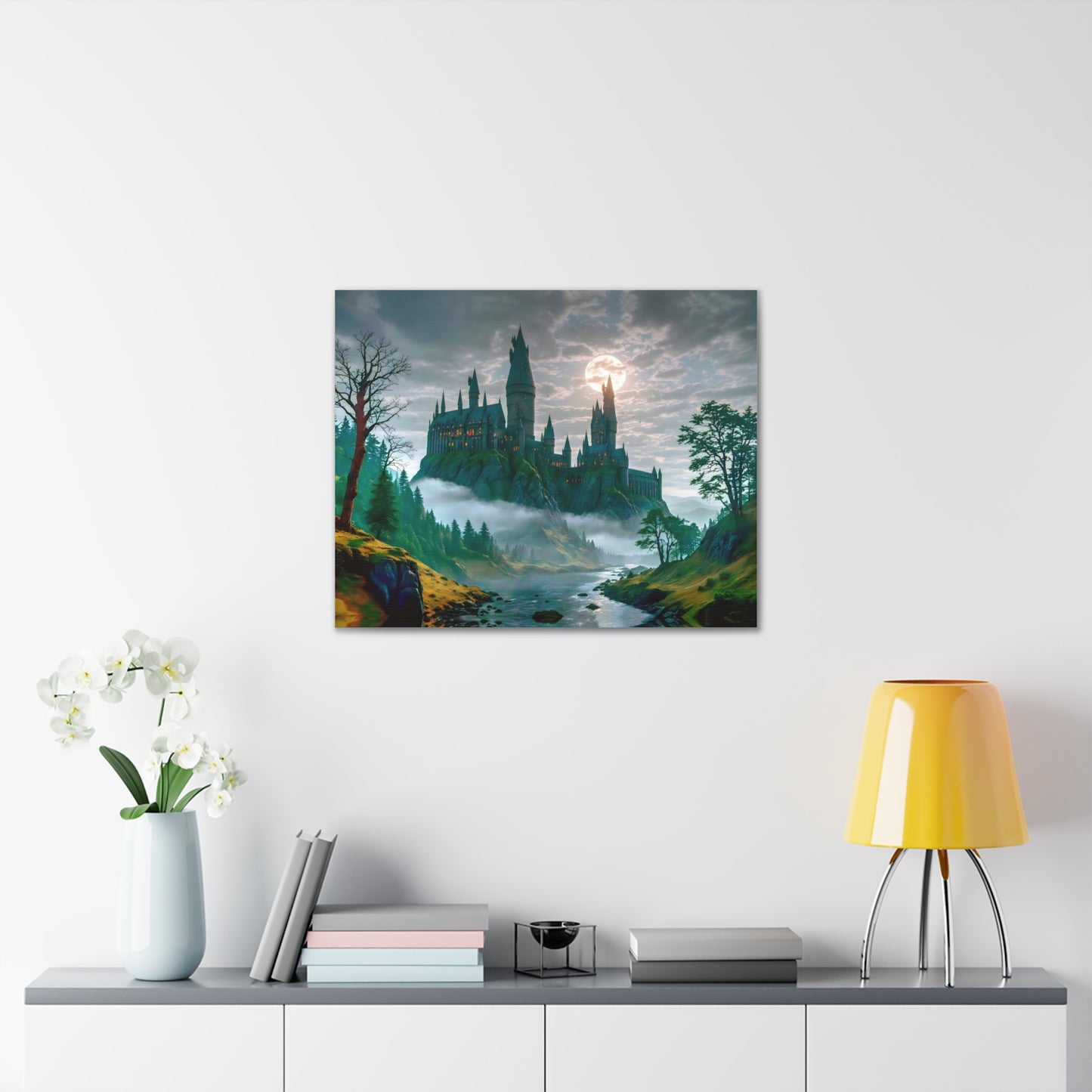 Canvas Print, Hogwarts Castle under the moonlight