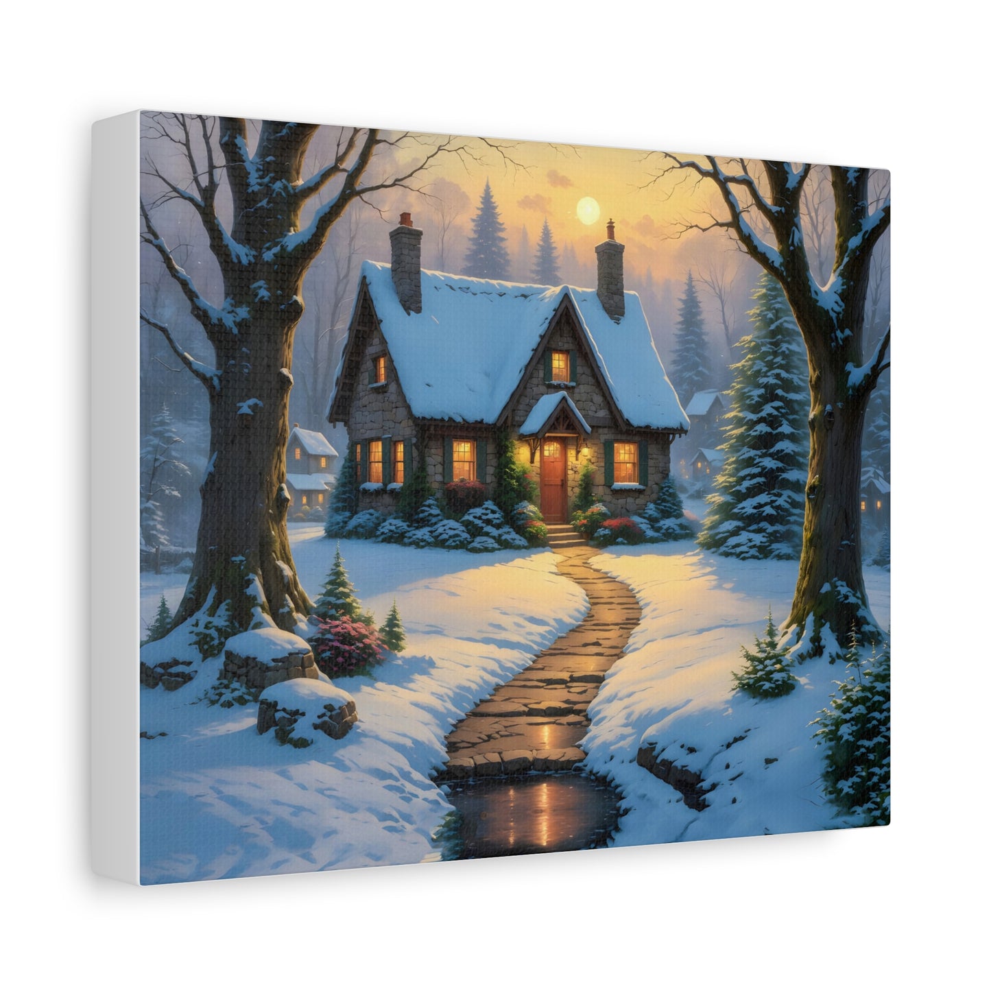 Canvas Art Print - Hidden Cottage, Thomas Kinkade Inspired artwork