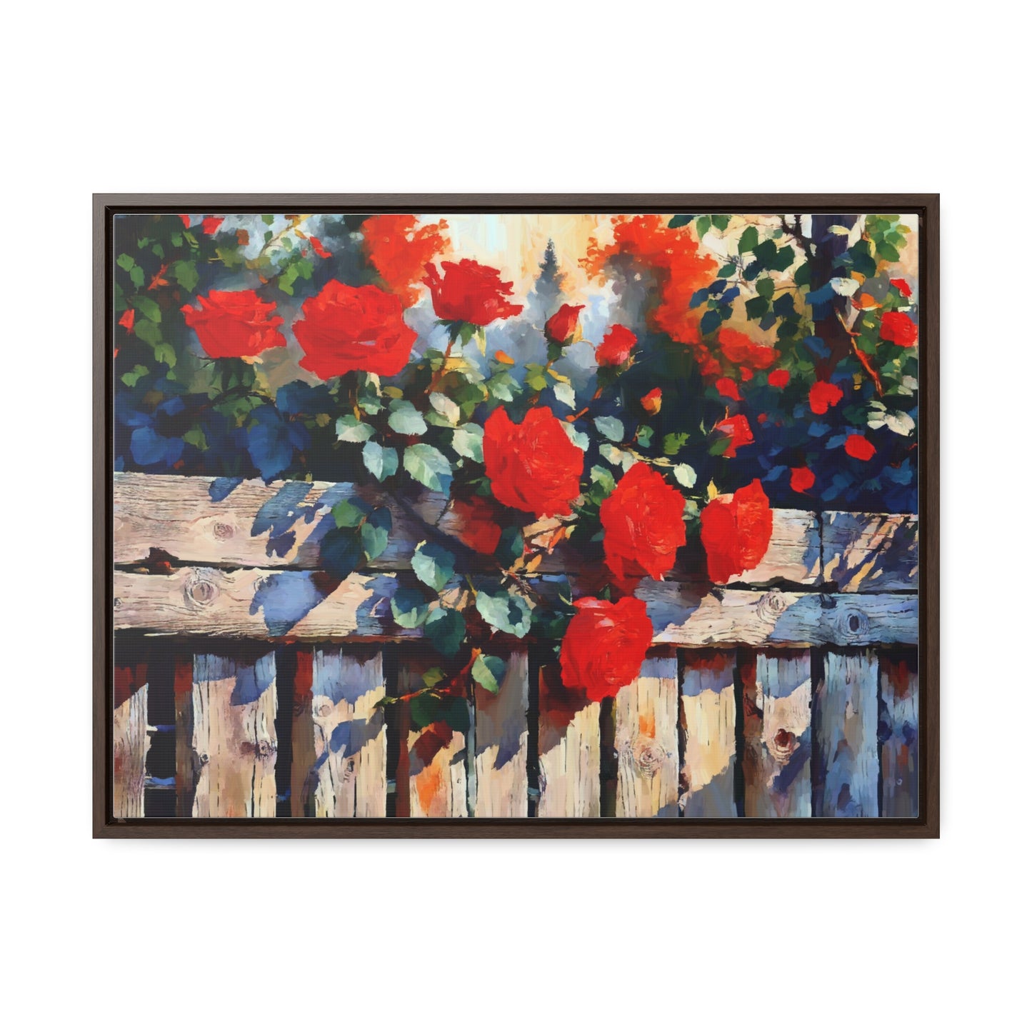 Canvas Wraps - Red Roses in the Garden, Beautiful Landscape