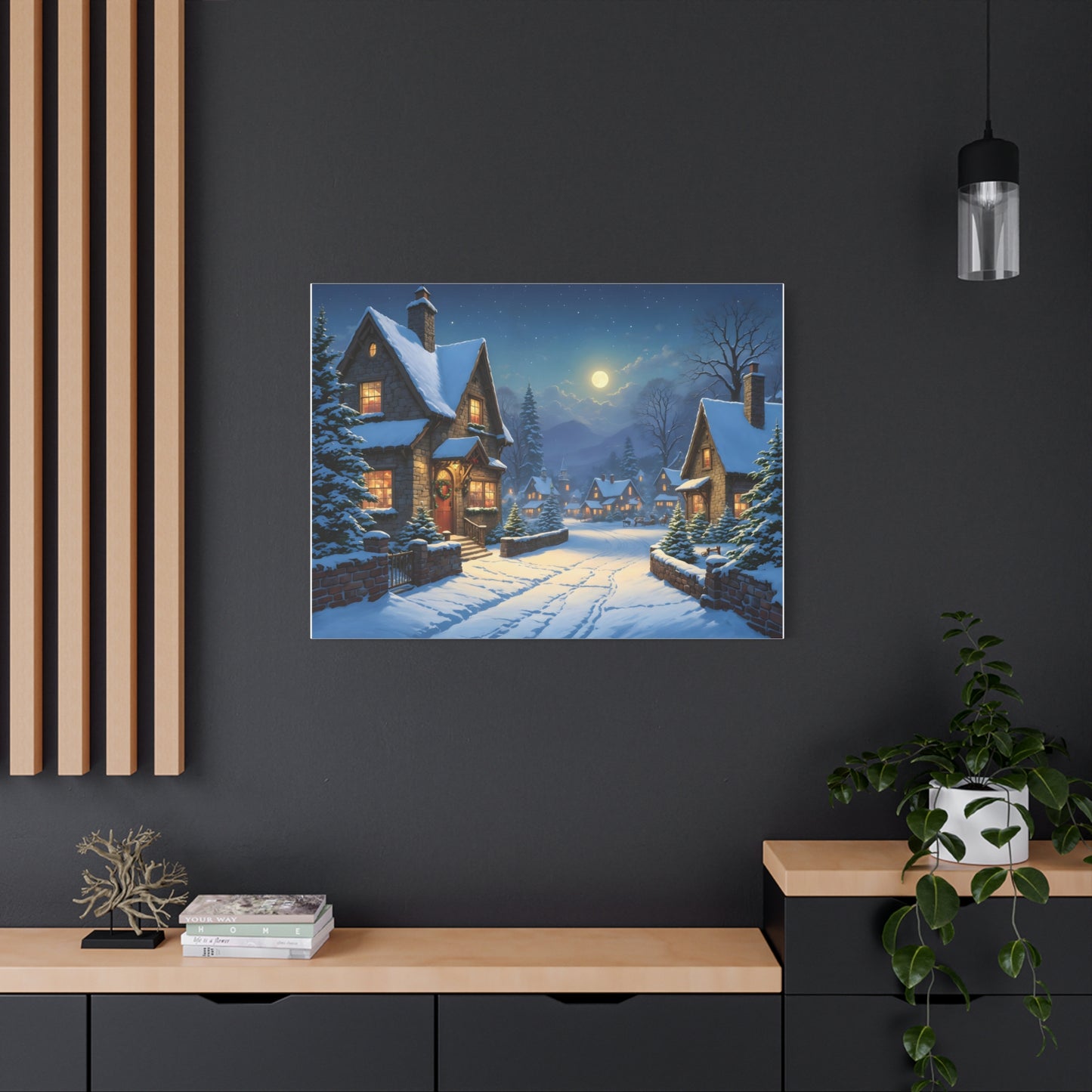 Canvas Print - Christmas Night, Thomas Kinkade Inspiration