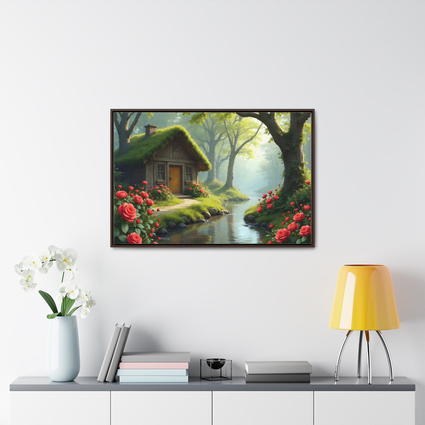 Forest landscape idyllic atmosphere – Canvas print wrap