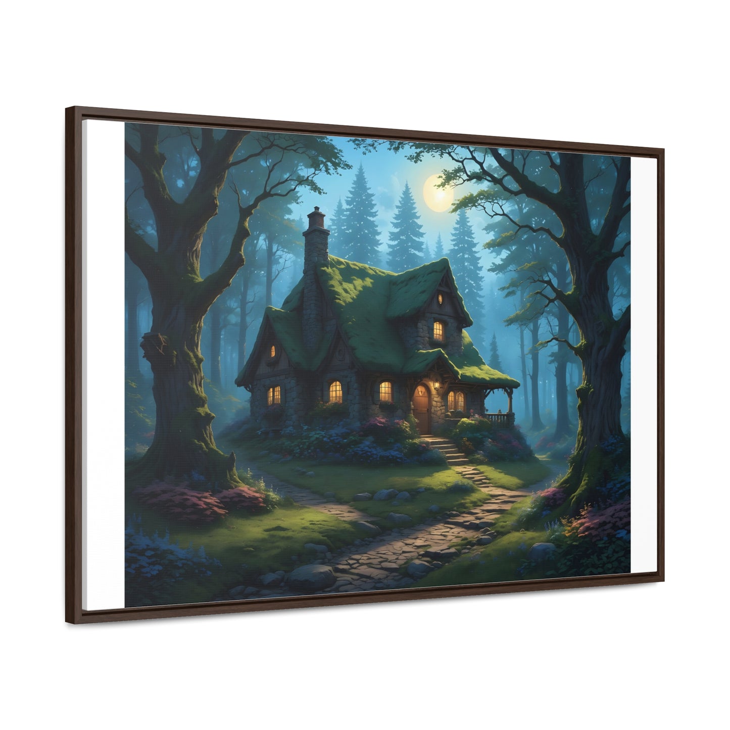 Canvas Wrap - Cottage in the Magic Forest Landscape