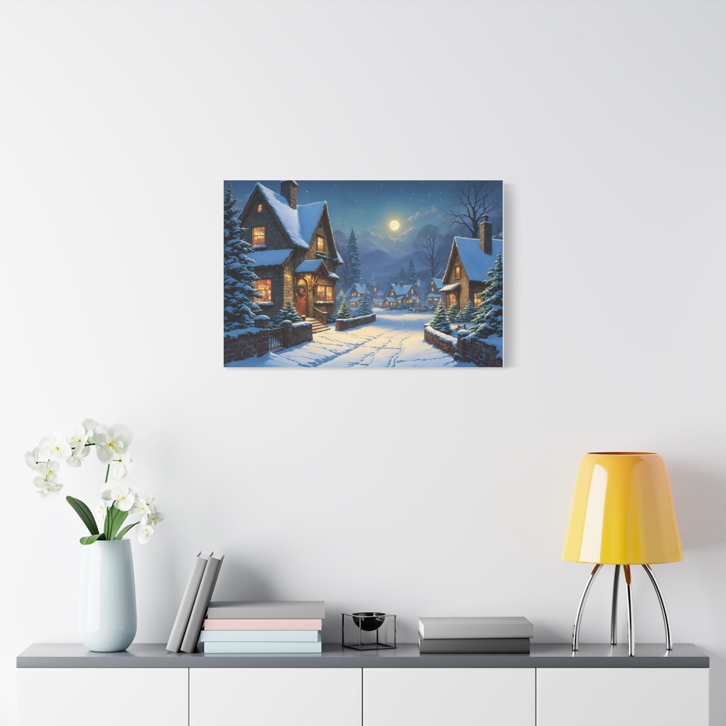 Canvas Print - Christmas Night, Thomas Kinkade Inspiration