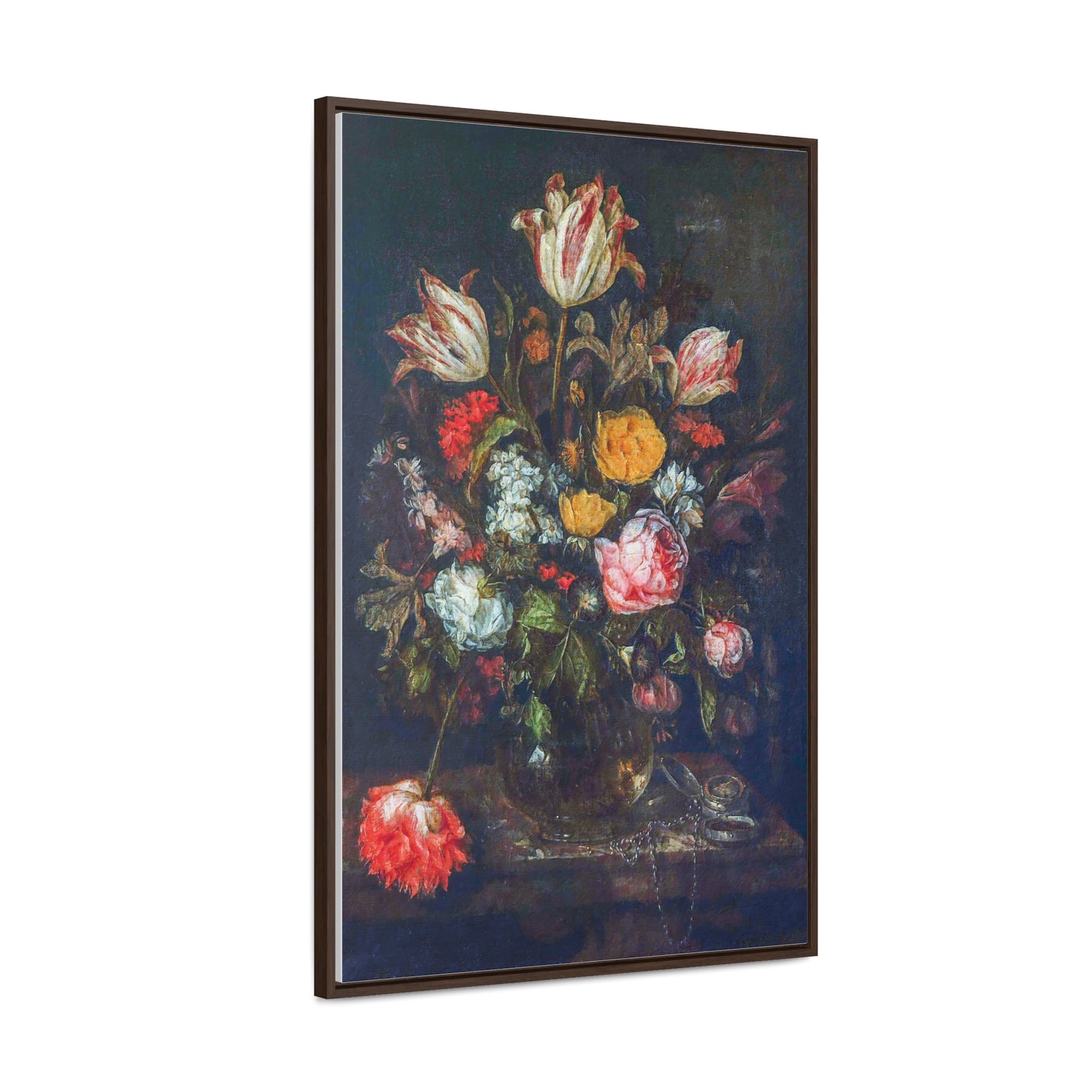 Canvas Wrap, Classic Still Life Painting with Flowers