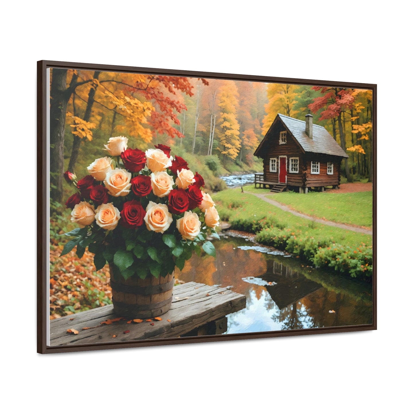 Forest landscape idyllic atmosphere – Canvas print wrap