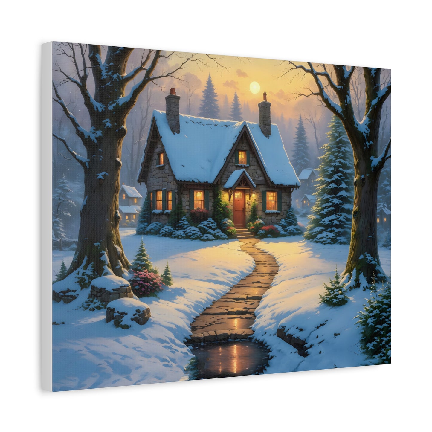 Canvas Art Print - Hidden Cottage, Thomas Kinkade Inspired artwork