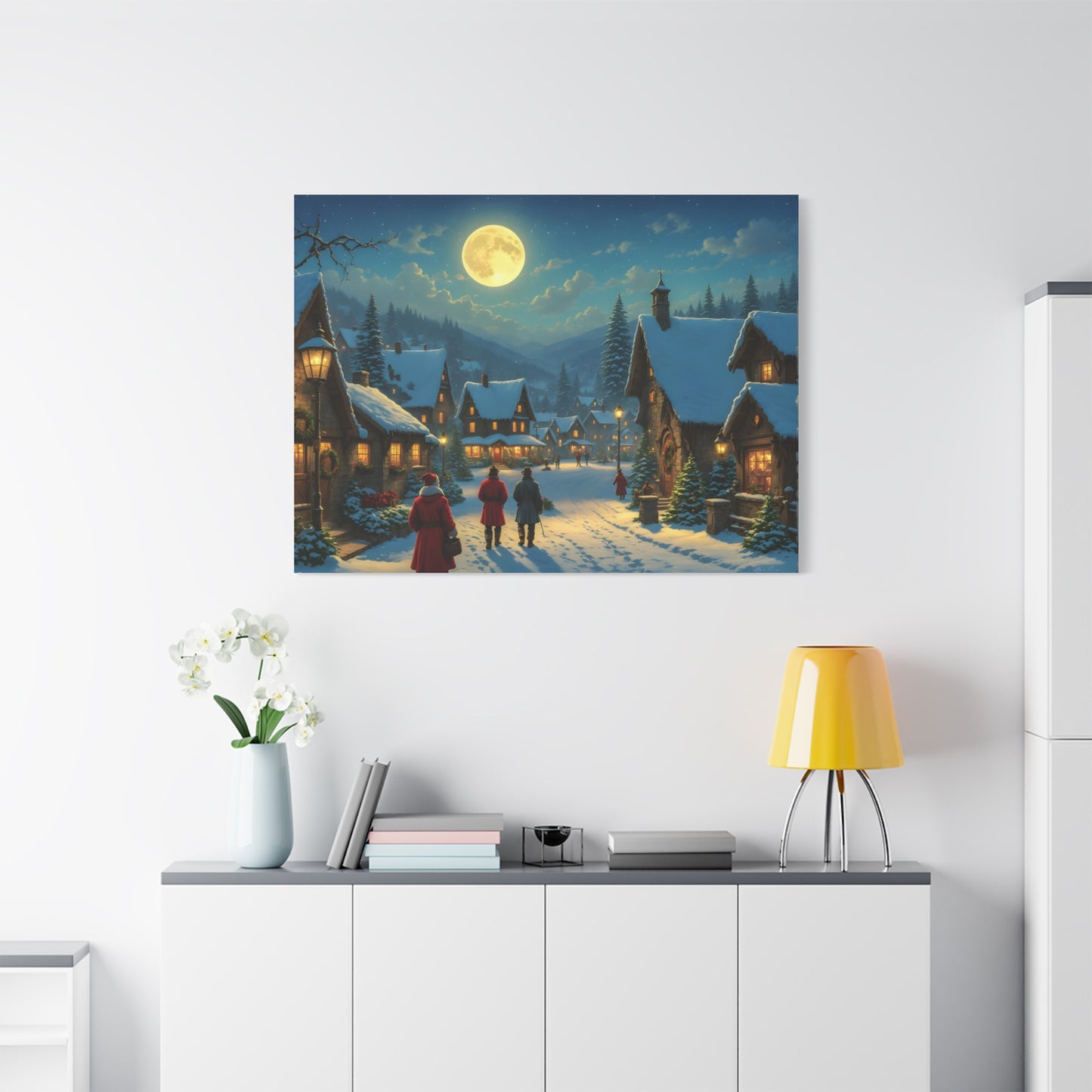 Canvas Print - Christmas Night, Thomas Kinkade inspiration