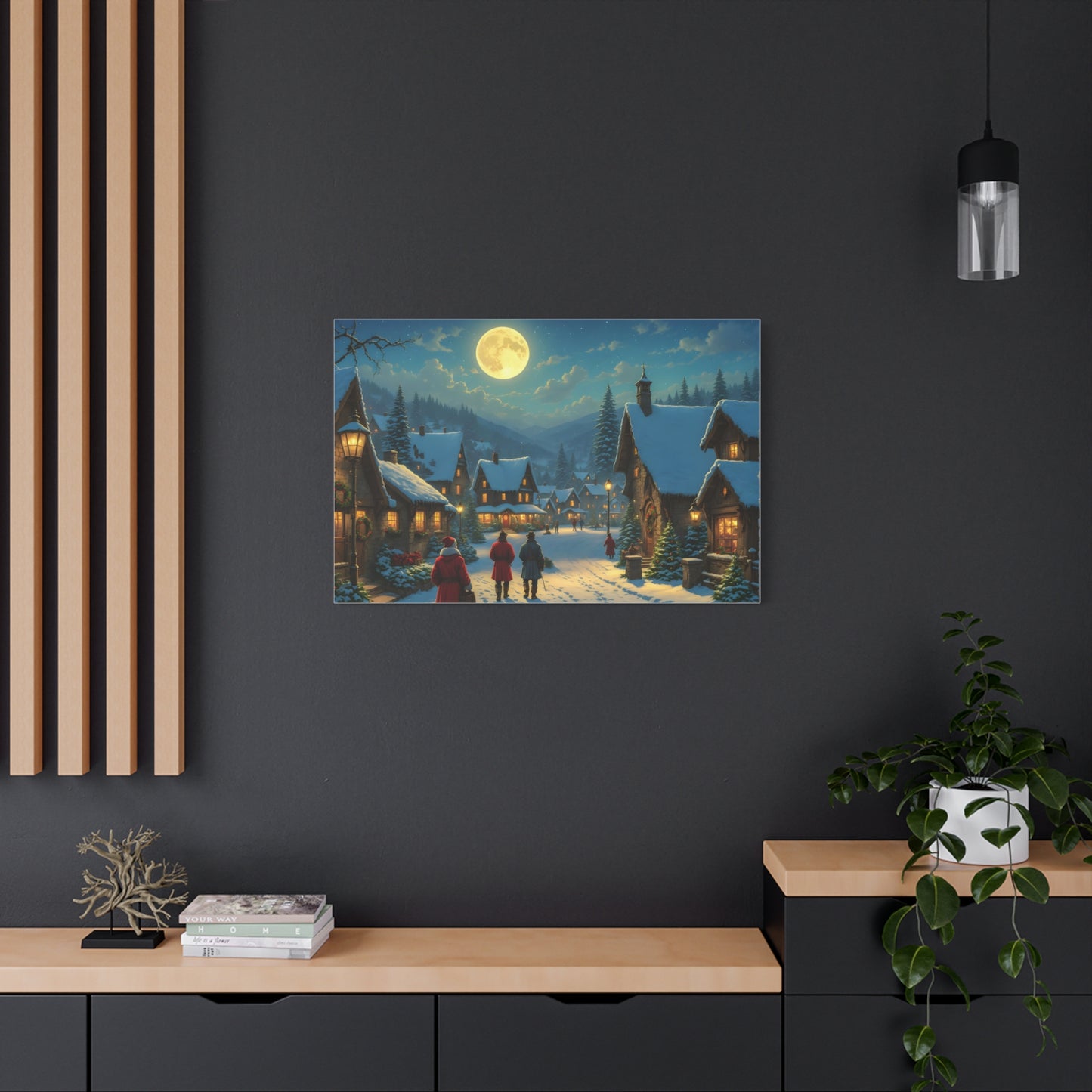 Canvas Print - Christmas Night, Thomas Kinkade inspiration