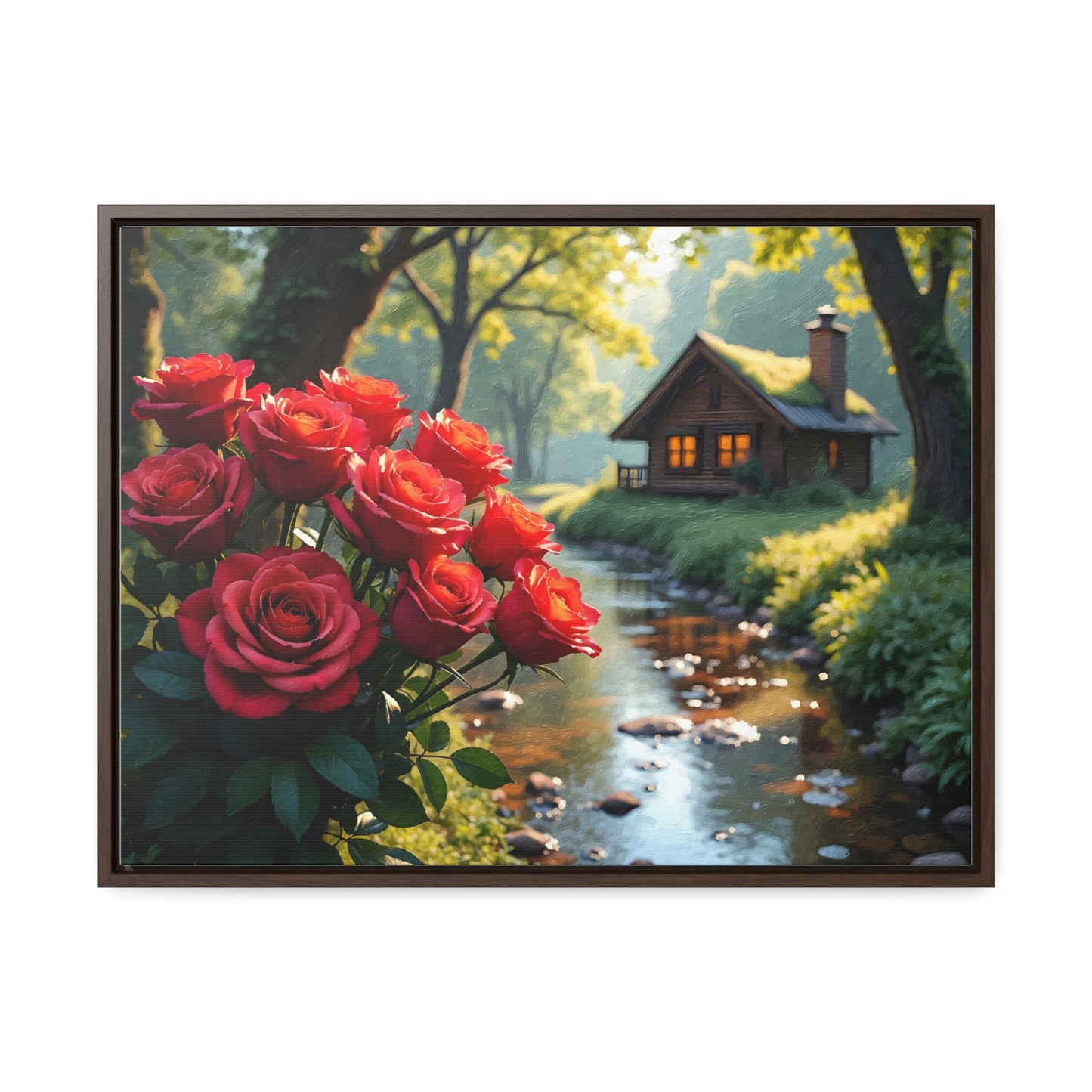 Forest landscape idyllic atmosphere – Canvas print wrap