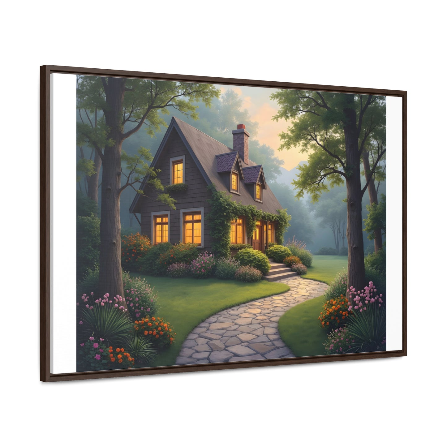 Canvas Wraps, Magic Forest Cottage Landscape Wall Art