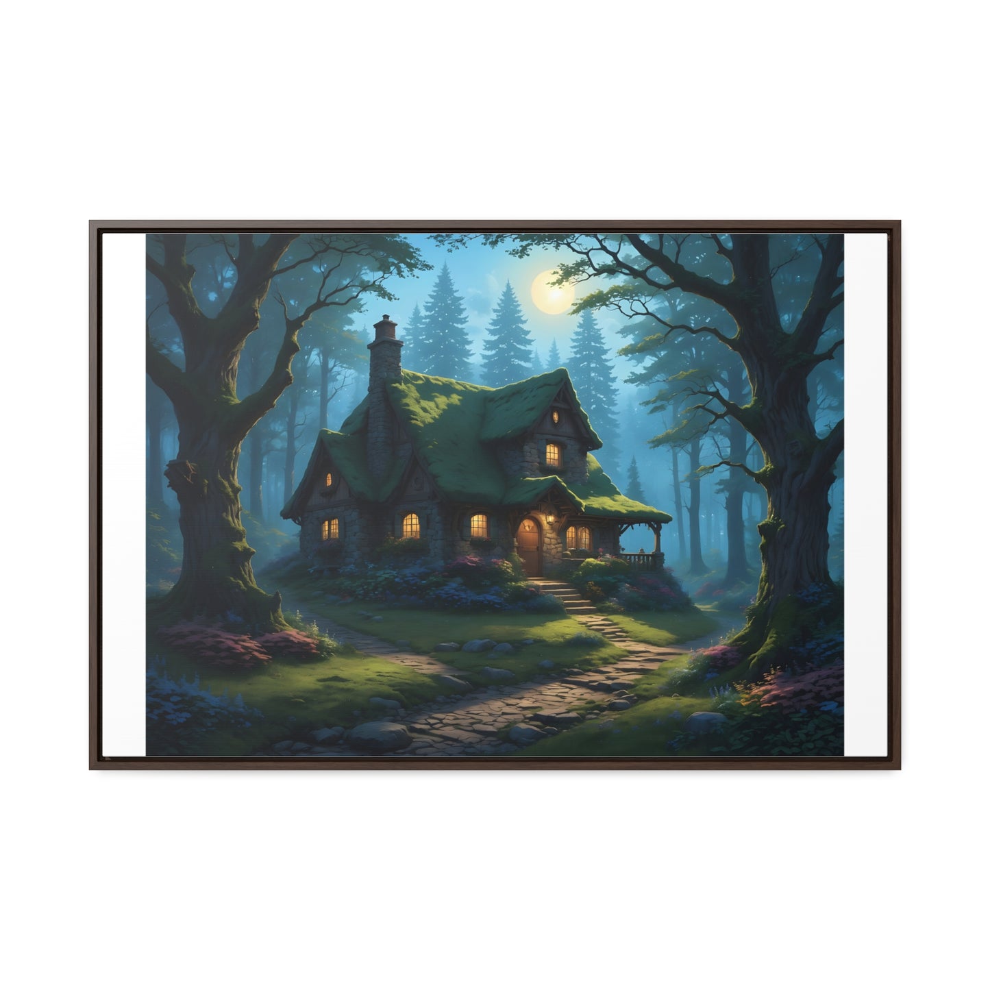 Canvas Wrap - Cottage in the Magic Forest Landscape