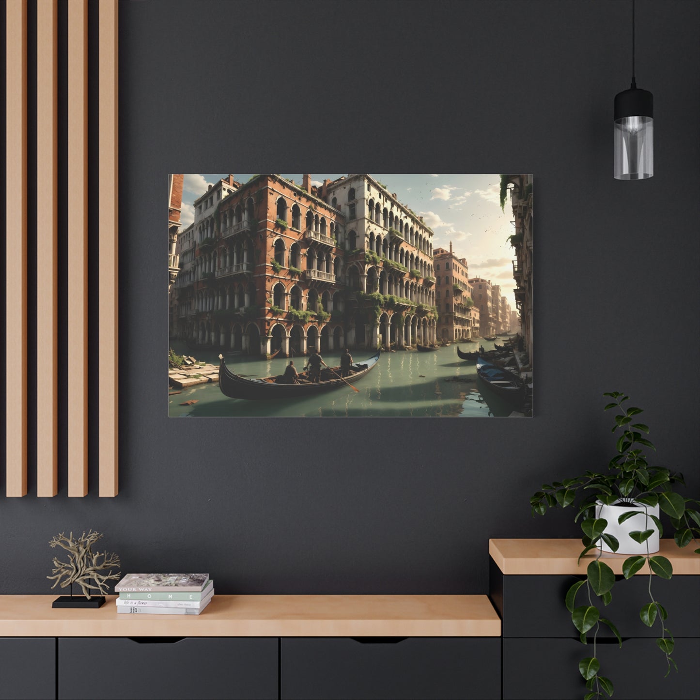 Canvas Wall Art - Post Apocalyptic Venice Fantasy