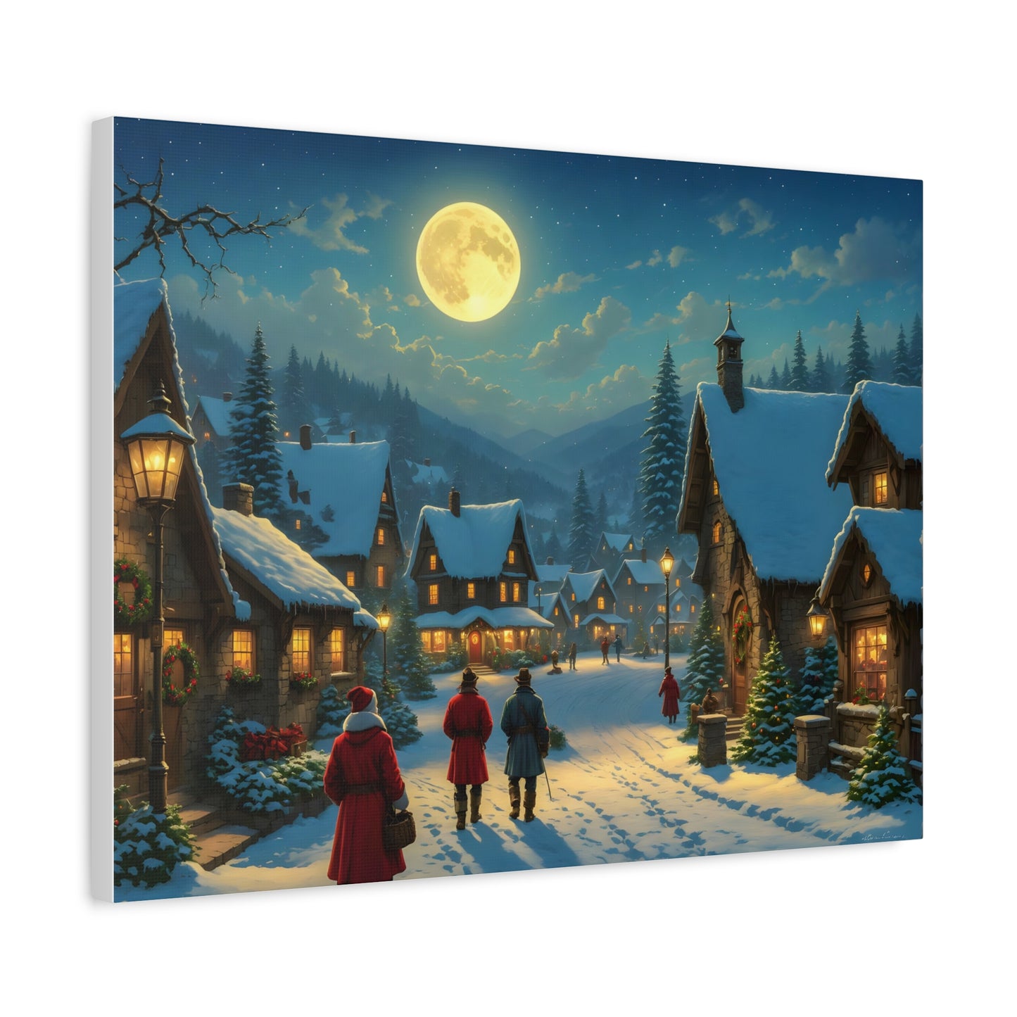 Canvas Print - Christmas Night, Thomas Kinkade inspiration