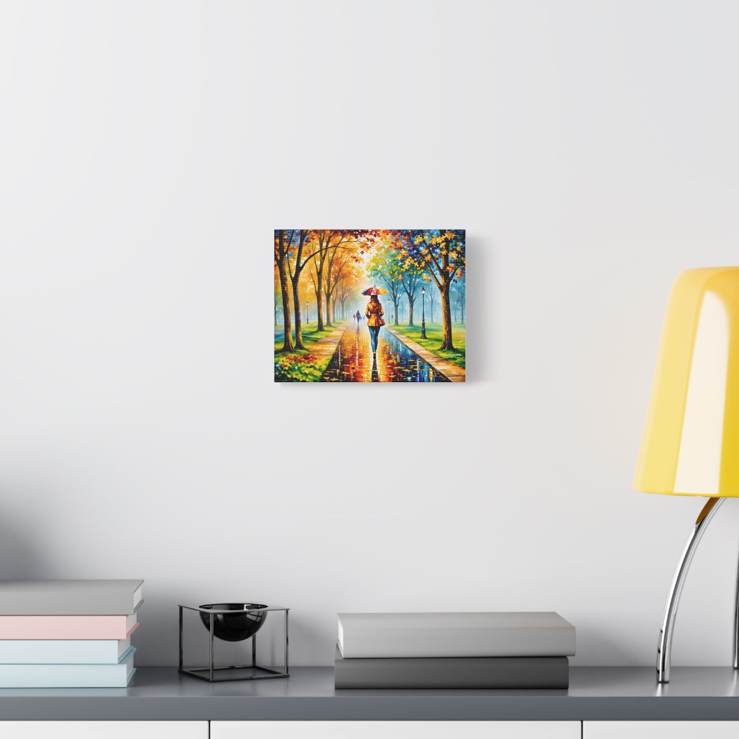 Canvas Wall Art - Walking in the Park Under the Rain