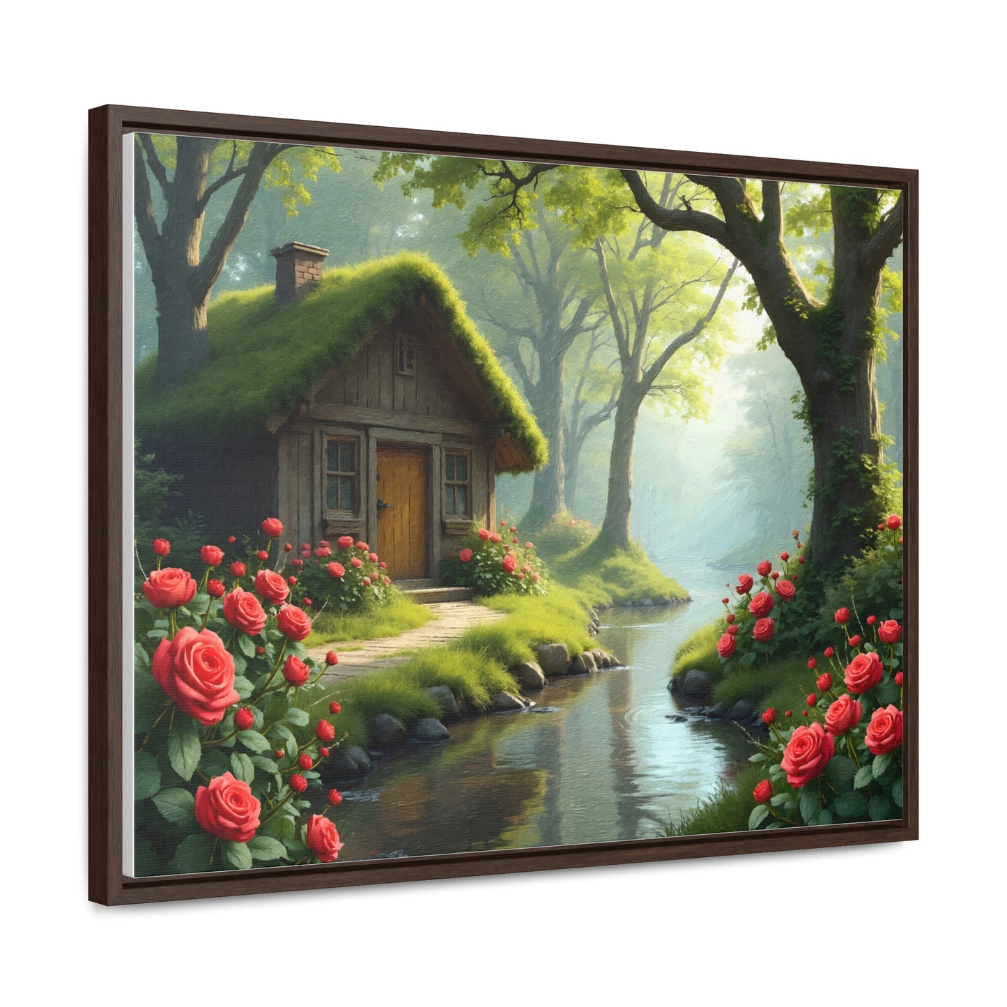 Forest landscape idyllic atmosphere – Canvas print wrap