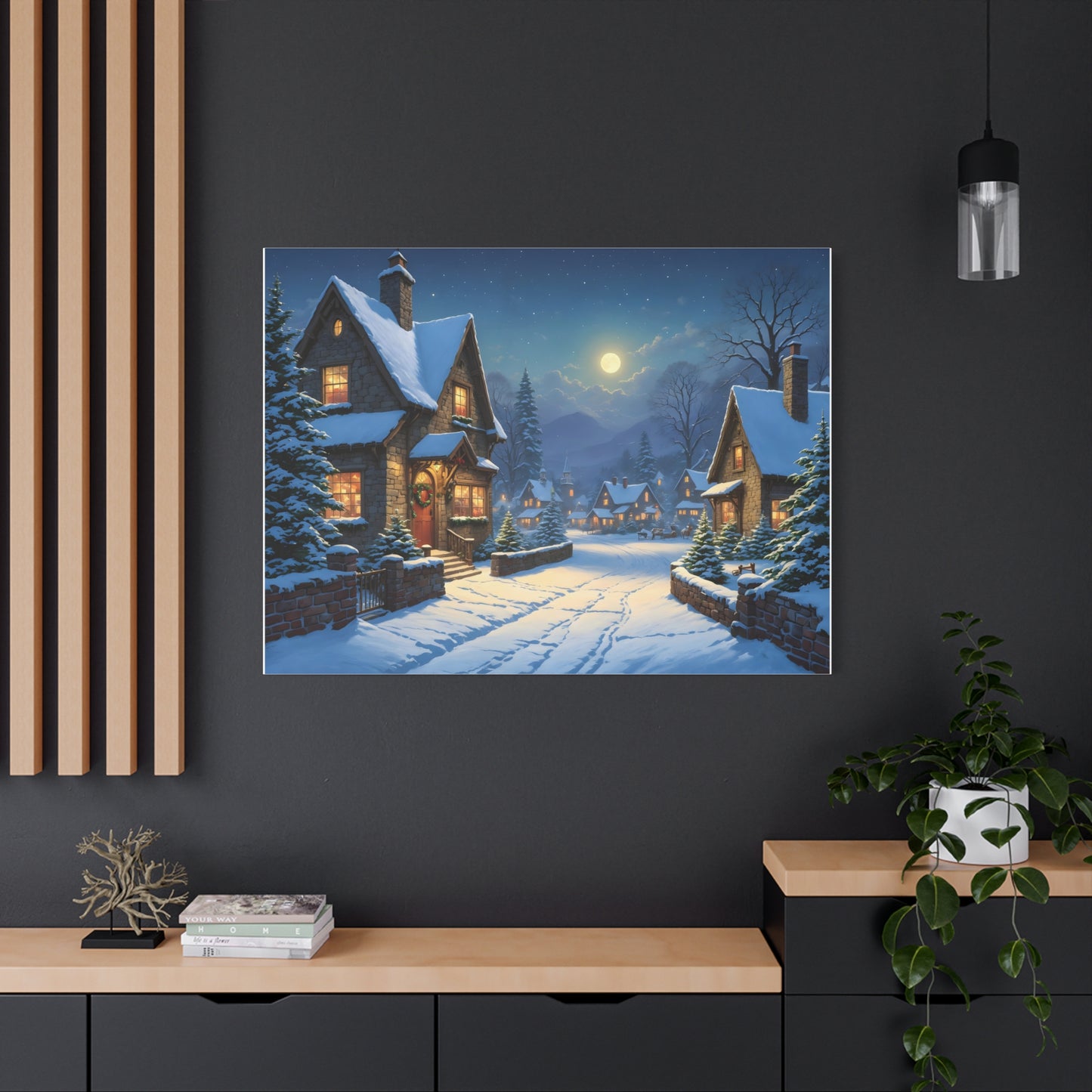 Canvas Print - Christmas Night, Thomas Kinkade Inspiration