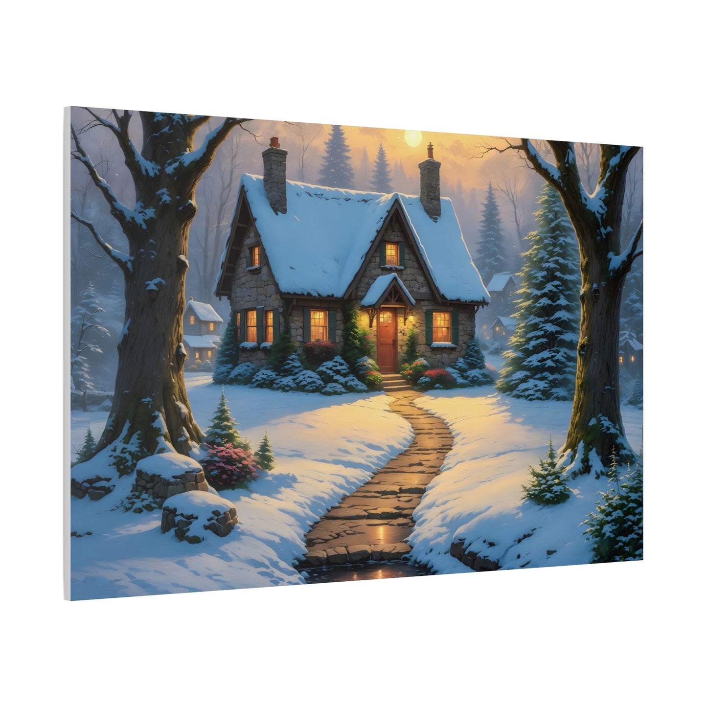 Canvas Art Print - Hidden Cottage, Thomas Kinkade Inspired artwork