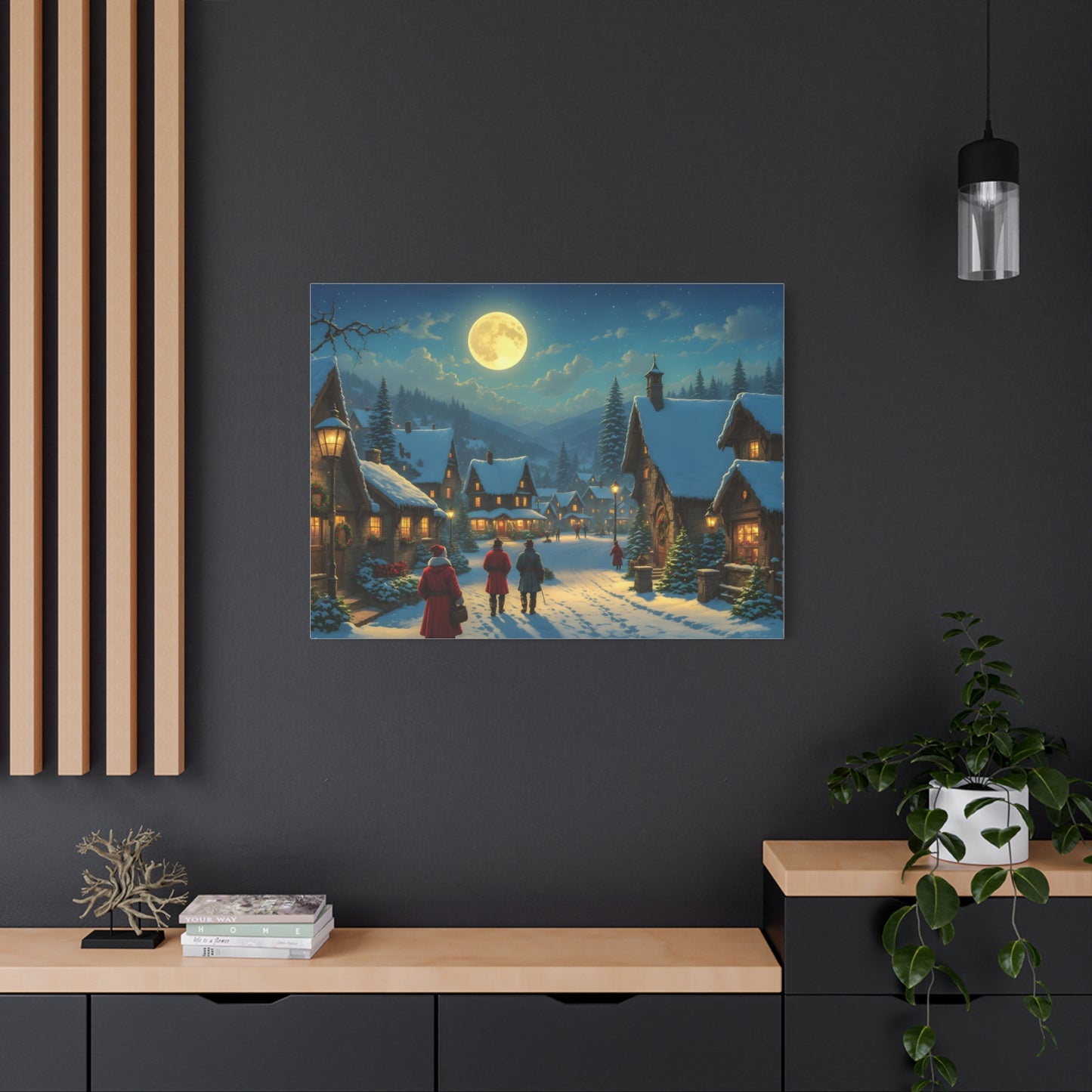 Canvas Print - Christmas Night, Thomas Kinkade inspiration