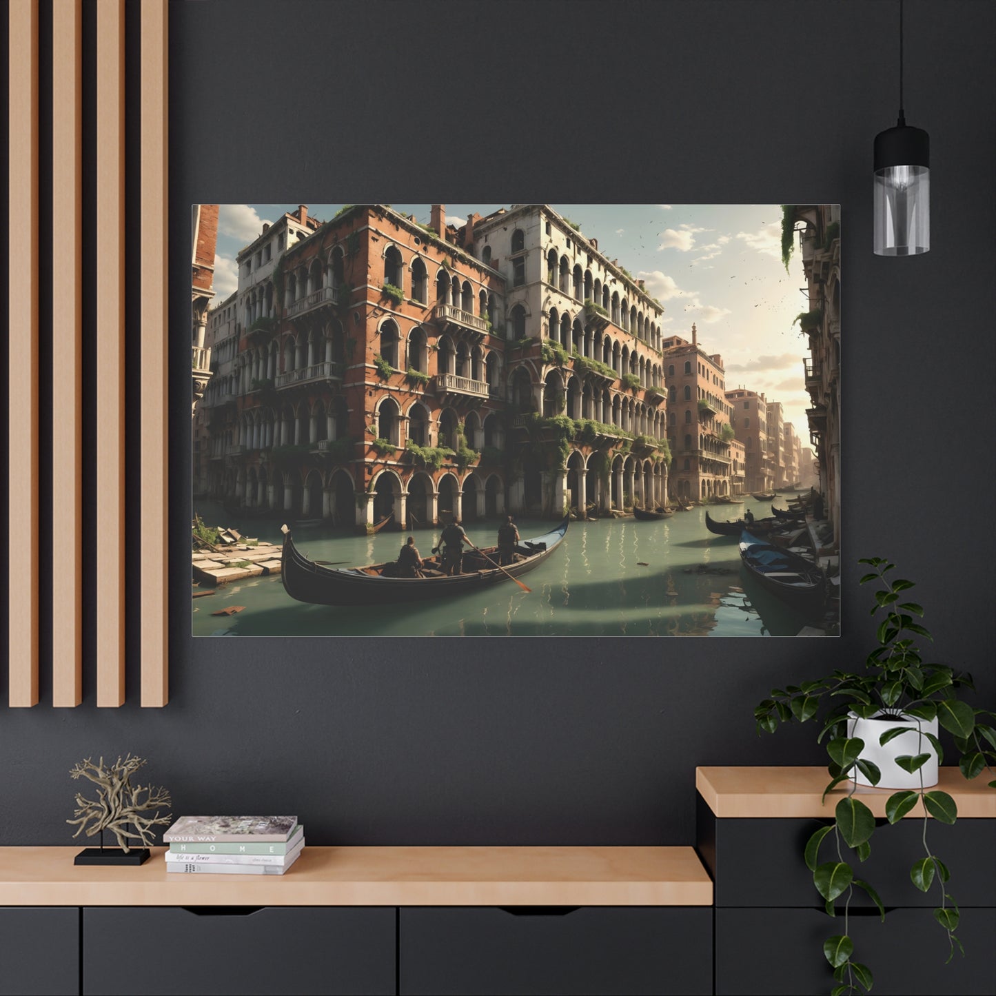 Canvas Wall Art - Post Apocalyptic Venice Fantasy