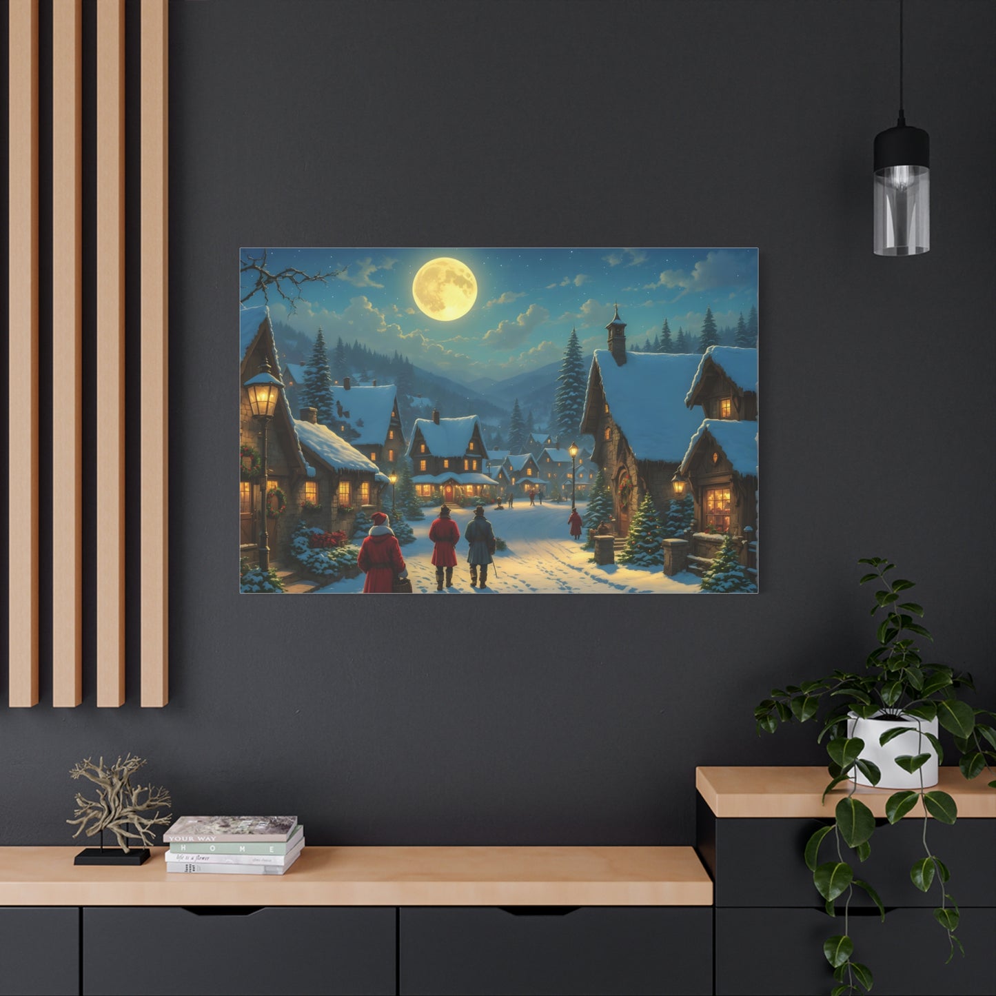 Canvas Print - Christmas Night, Thomas Kinkade inspiration