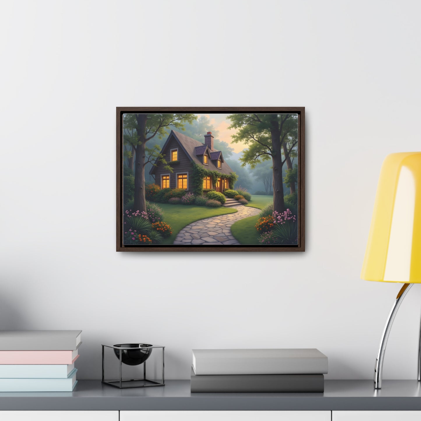 Canvas Wraps, Magic Forest Cottage Landscape Wall Art