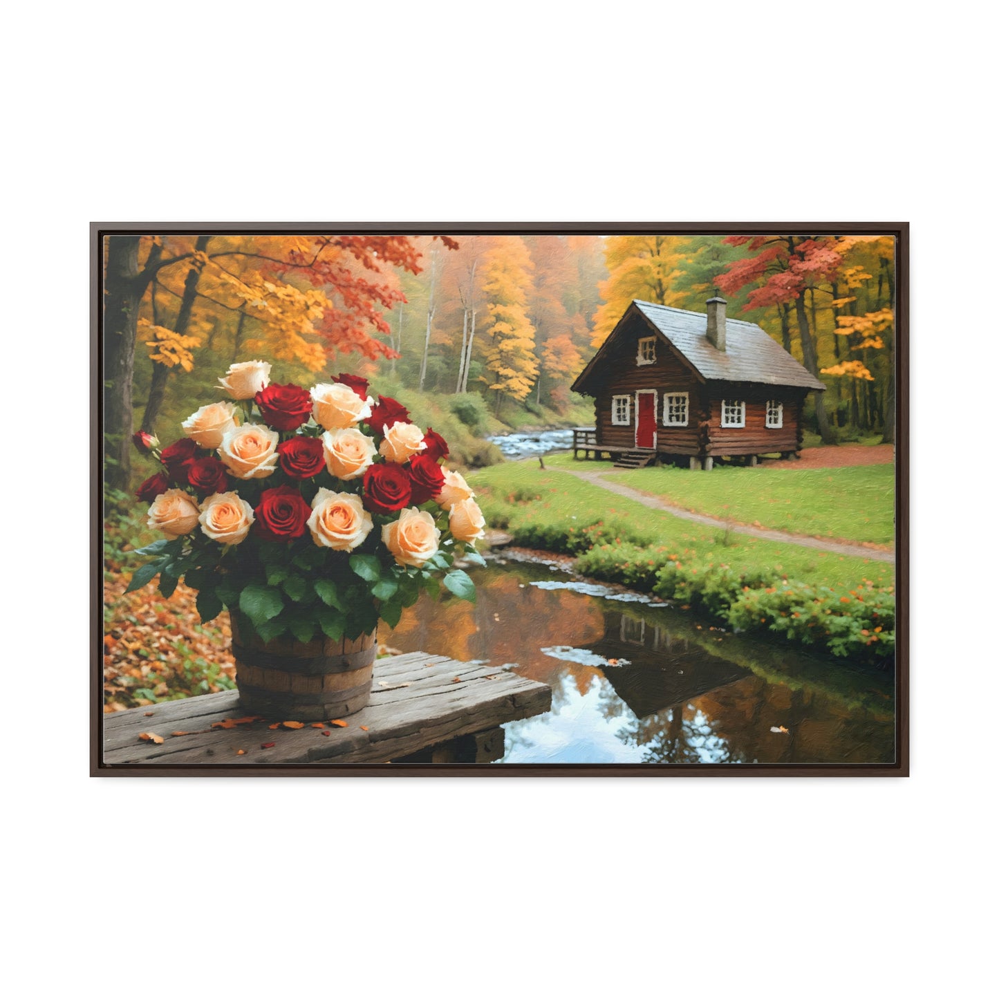 Forest landscape idyllic atmosphere – Canvas print wrap