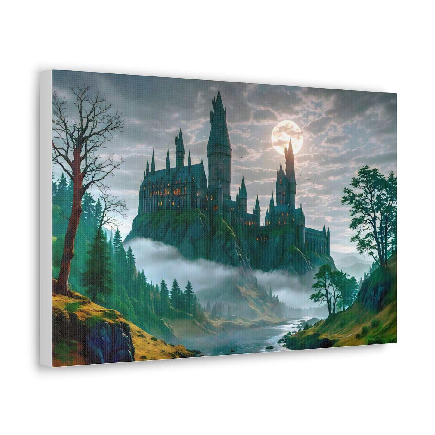 Canvas Print, Hogwarts Castle under the moonlight