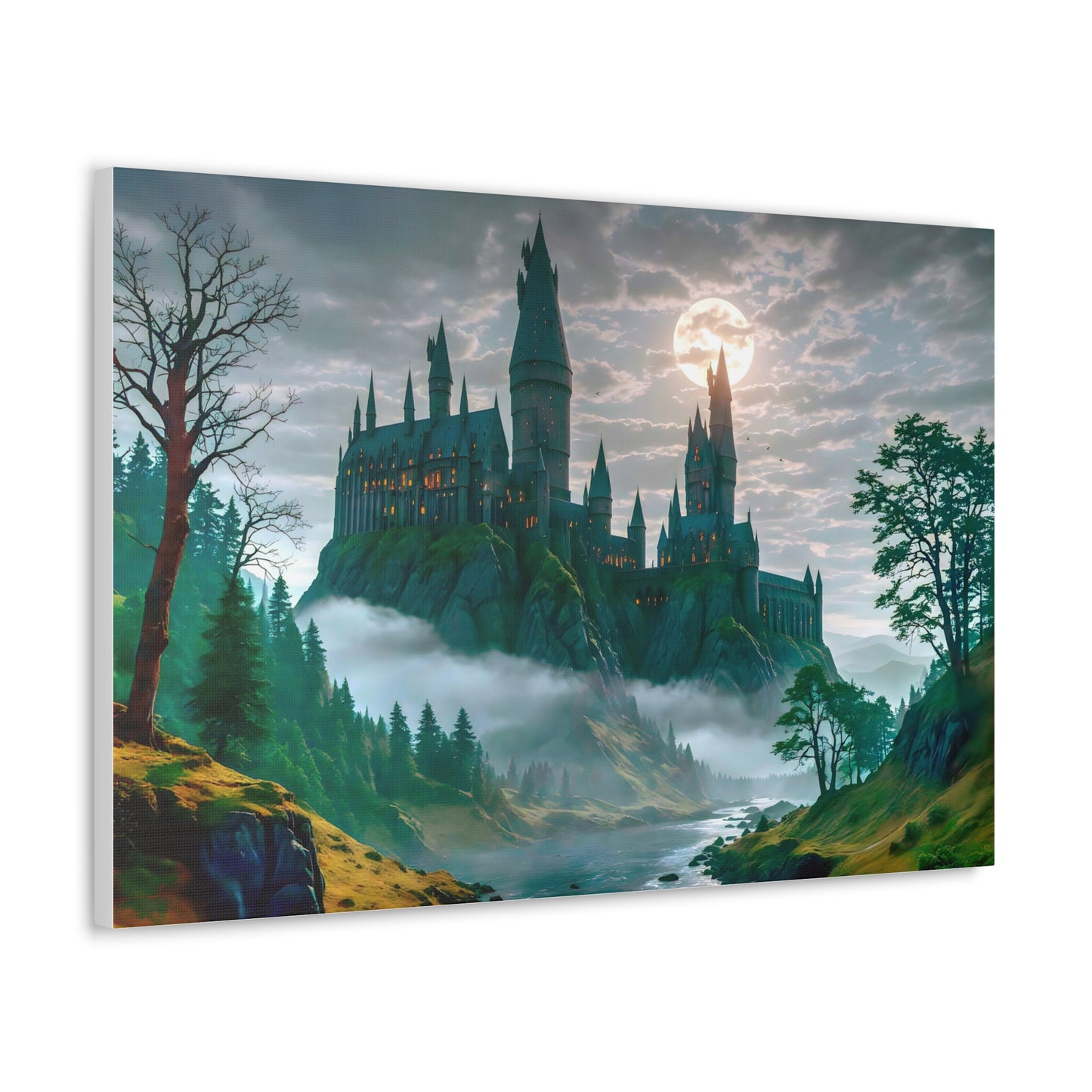 Canvas Print, Hogwarts Castle under the moonlight