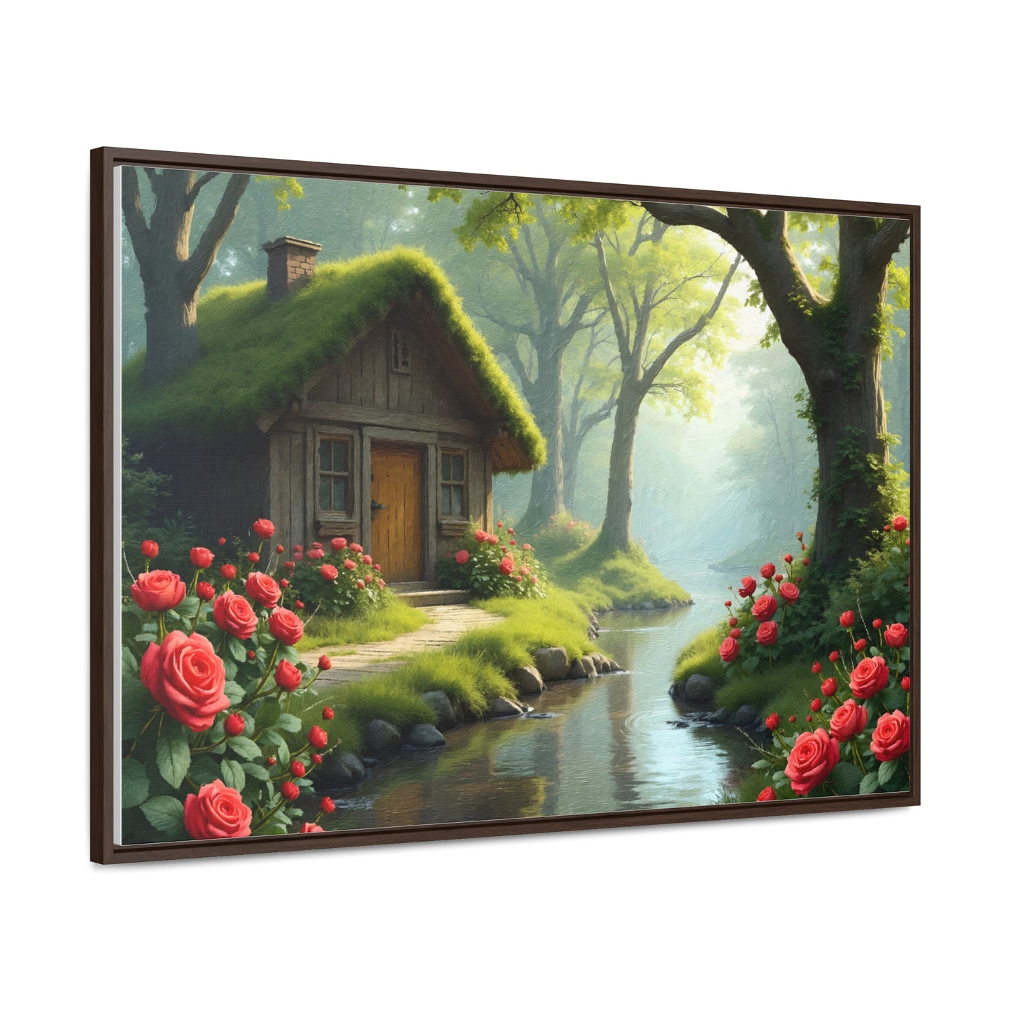 Forest landscape idyllic atmosphere – Canvas print wrap