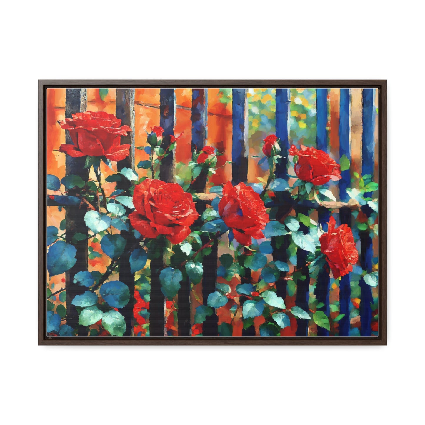 Canvas Wraps - Red Roses Garden Beautiful Scenery