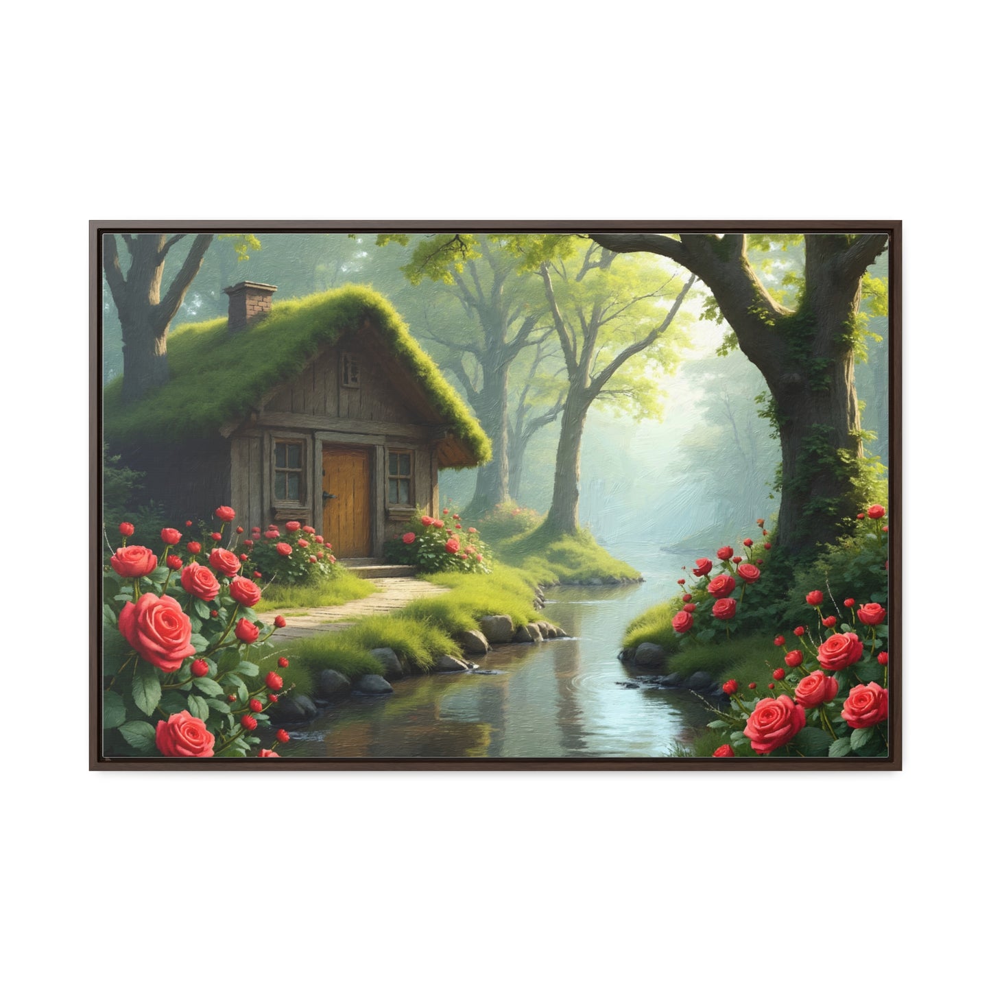 Forest landscape idyllic atmosphere – Canvas print wrap