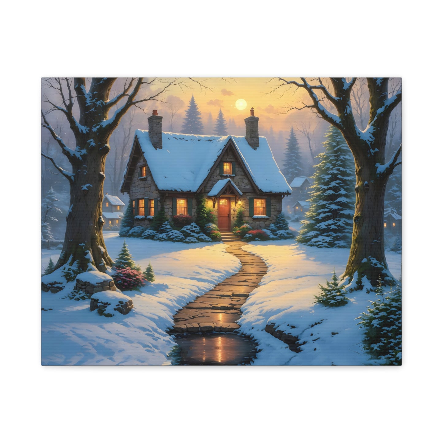 Canvas Art Print - Hidden Cottage, Thomas Kinkade Inspired artwork