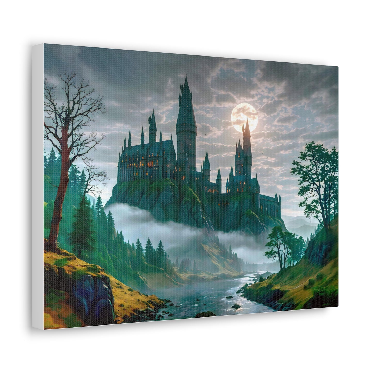 Canvas Print, Hogwarts Castle under the moonlight