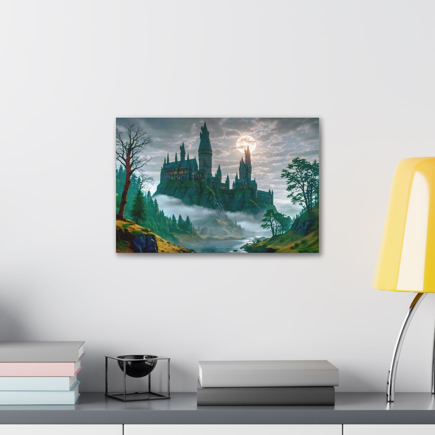 Canvas Print, Hogwarts Castle under the moonlight