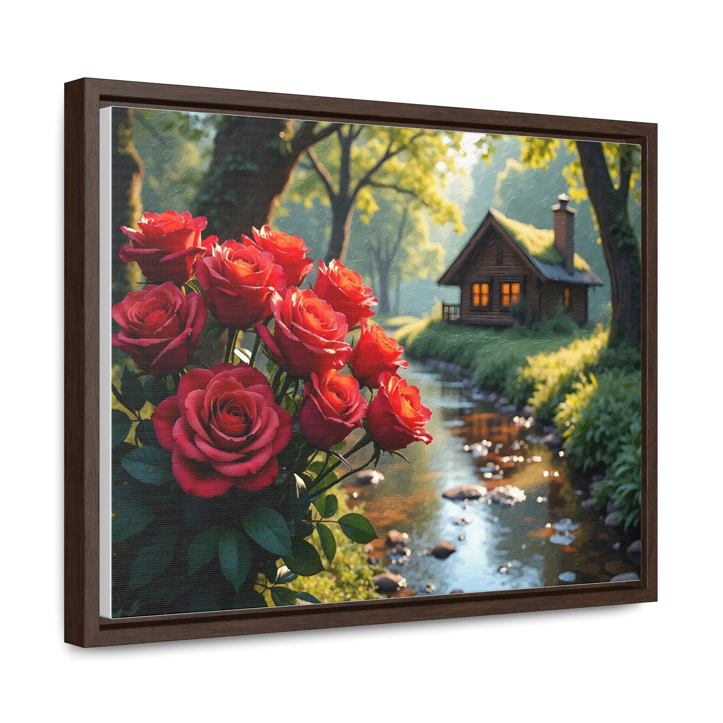 Forest landscape idyllic atmosphere – Canvas print wrap