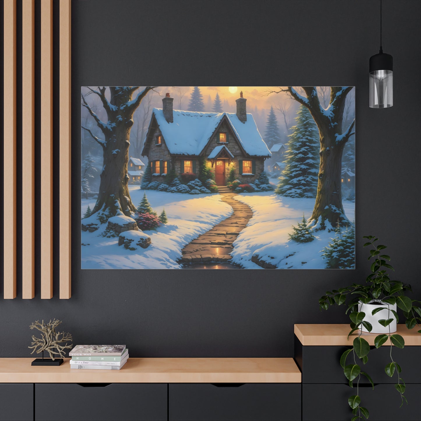 Canvas Art Print - Hidden Cottage, Thomas Kinkade Inspired artwork