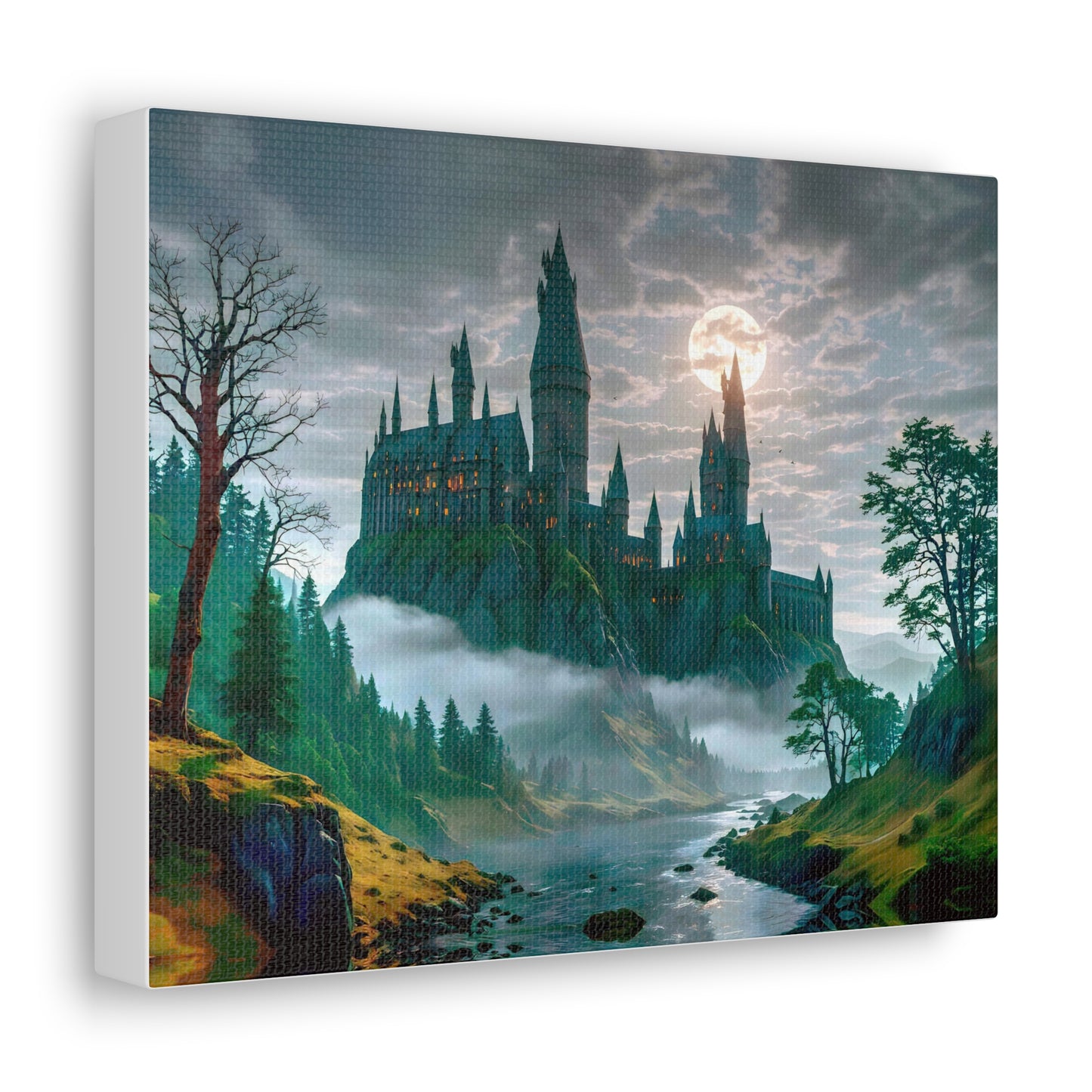 Canvas Print, Hogwarts Castle under the moonlight