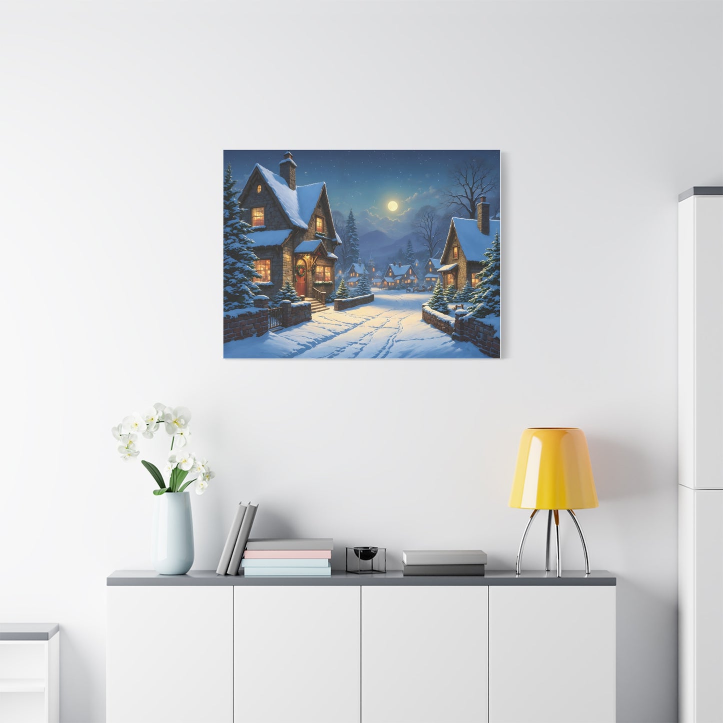 Canvas Print - Christmas Night, Thomas Kinkade Inspiration