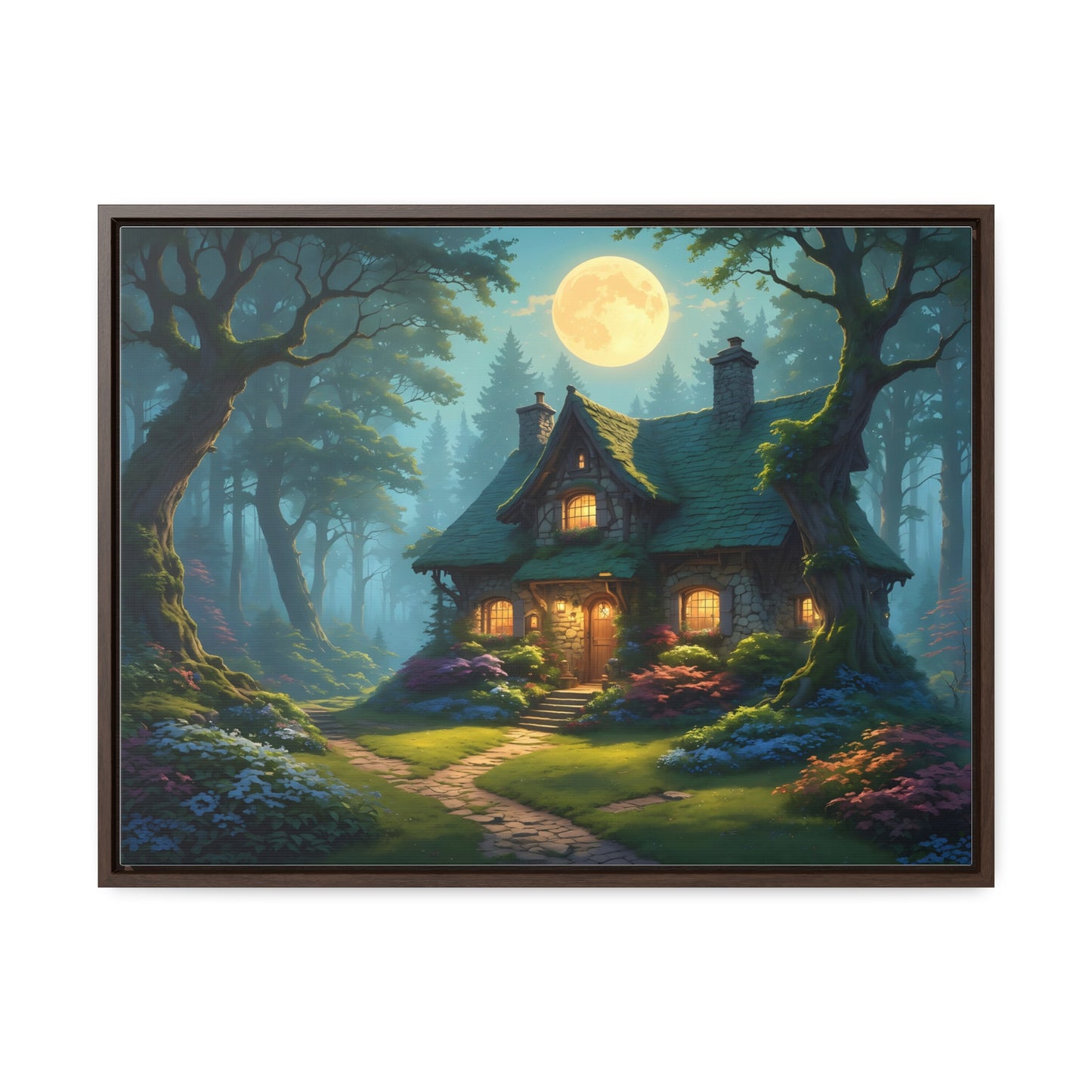 Canvas Wraps Landscape Cottage in Magic Forest Wall Art