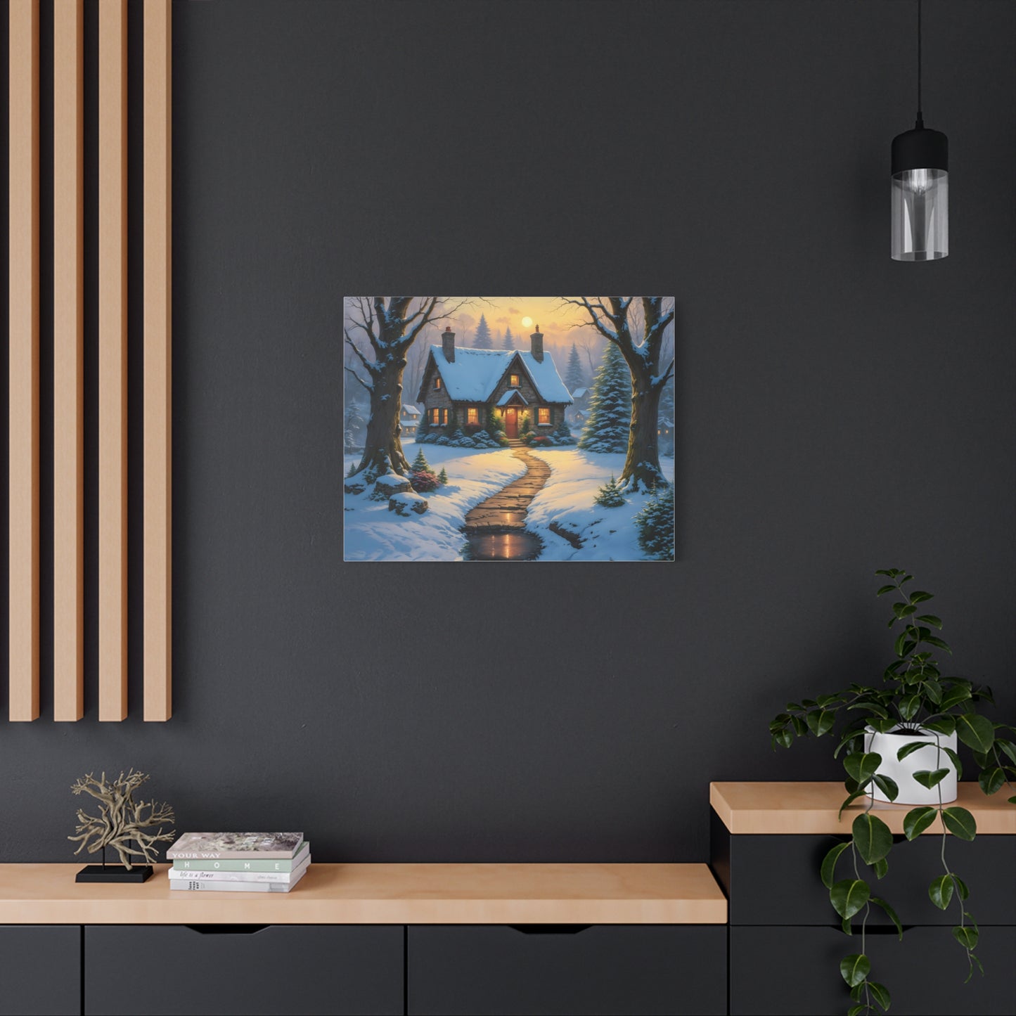 Canvas Art Print - Hidden Cottage, Thomas Kinkade Inspired artwork