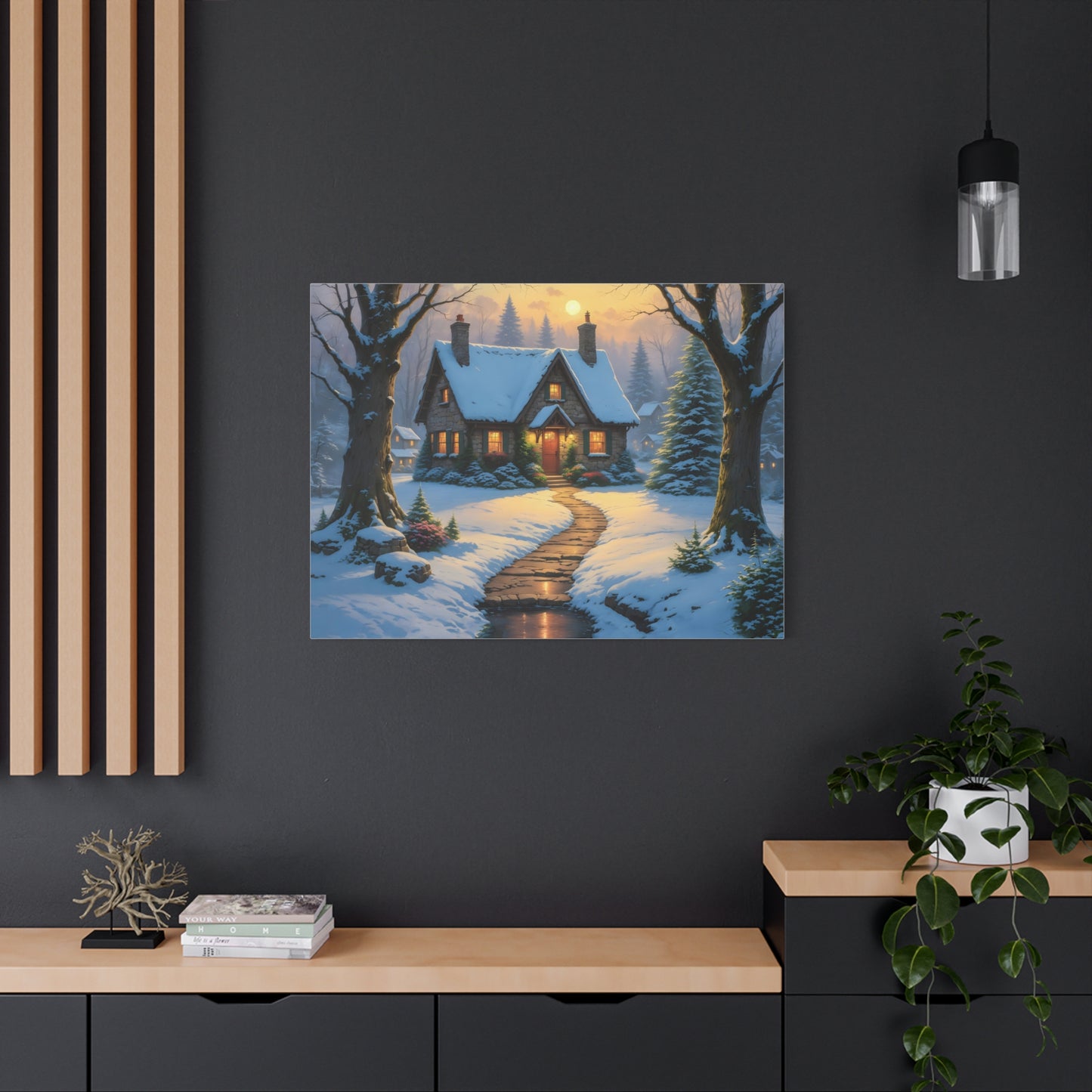 Canvas Art Print - Hidden Cottage, Thomas Kinkade Inspired artwork