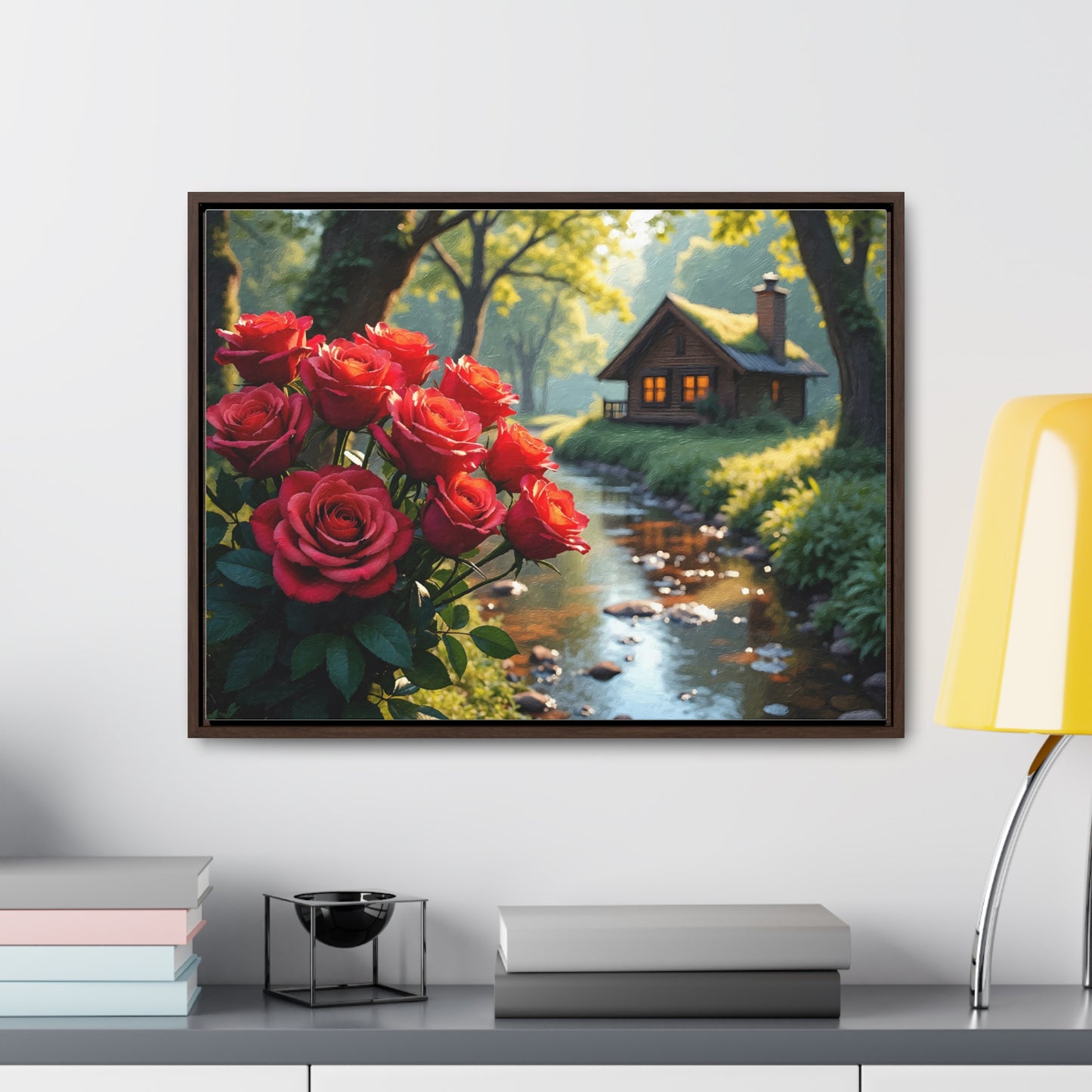 Forest landscape idyllic atmosphere – Canvas print wrap