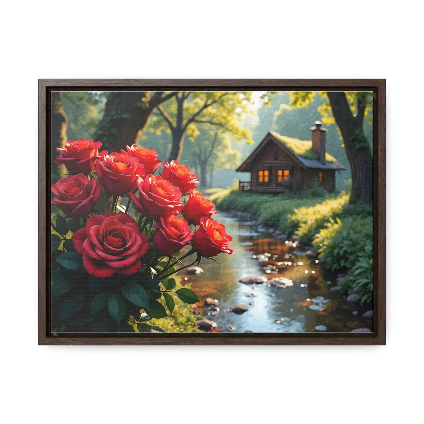 Forest landscape idyllic atmosphere – Canvas print wrap