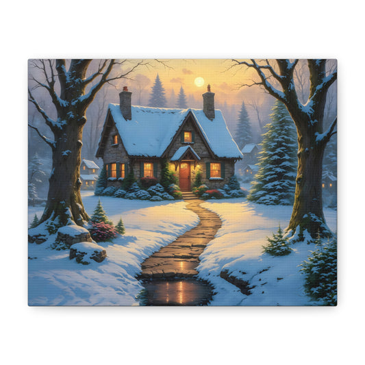 Canvas Art Print - Hidden Cottage, Thomas Kinkade Inspired artwork